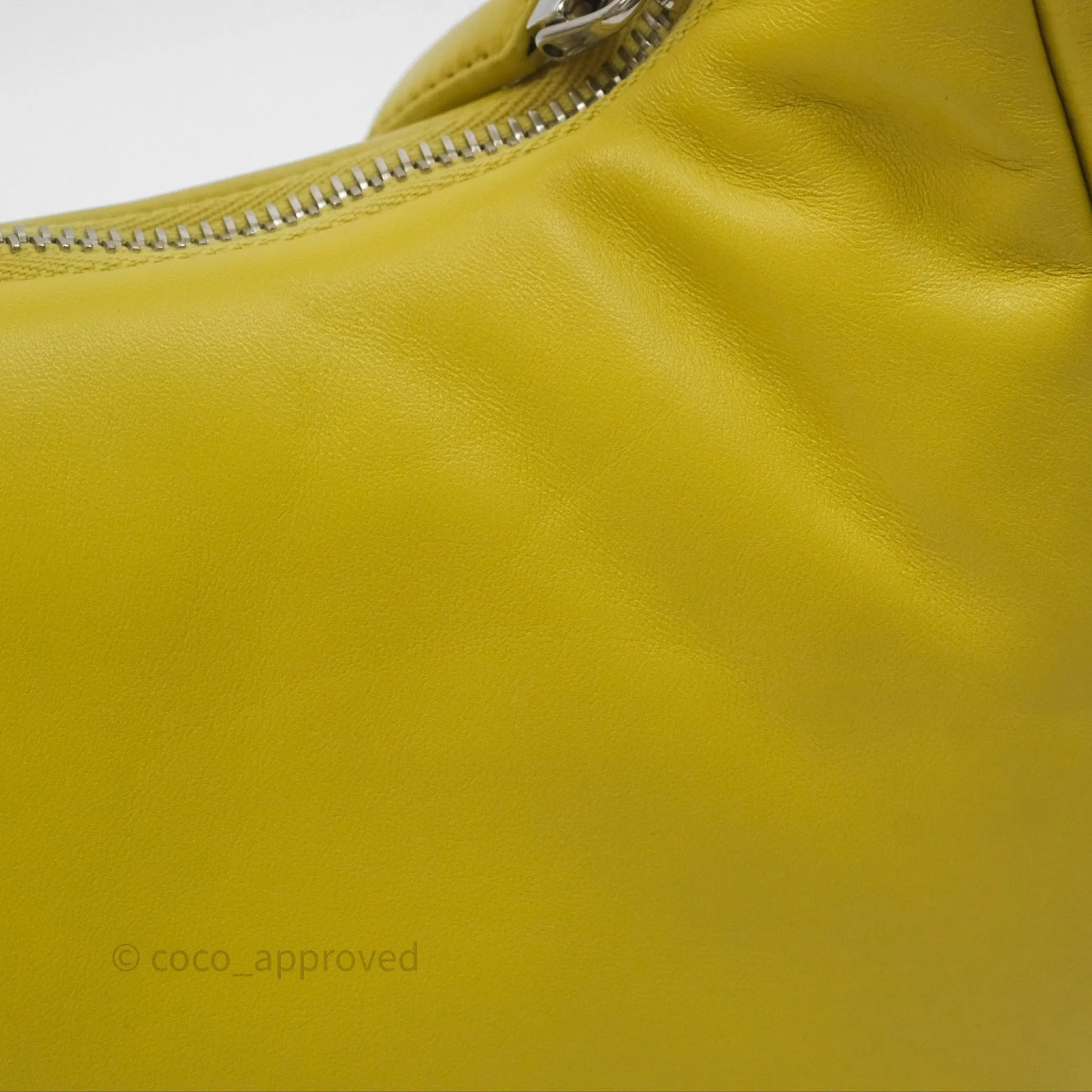 Prada Nappa Soft Padded Hobo Mustard