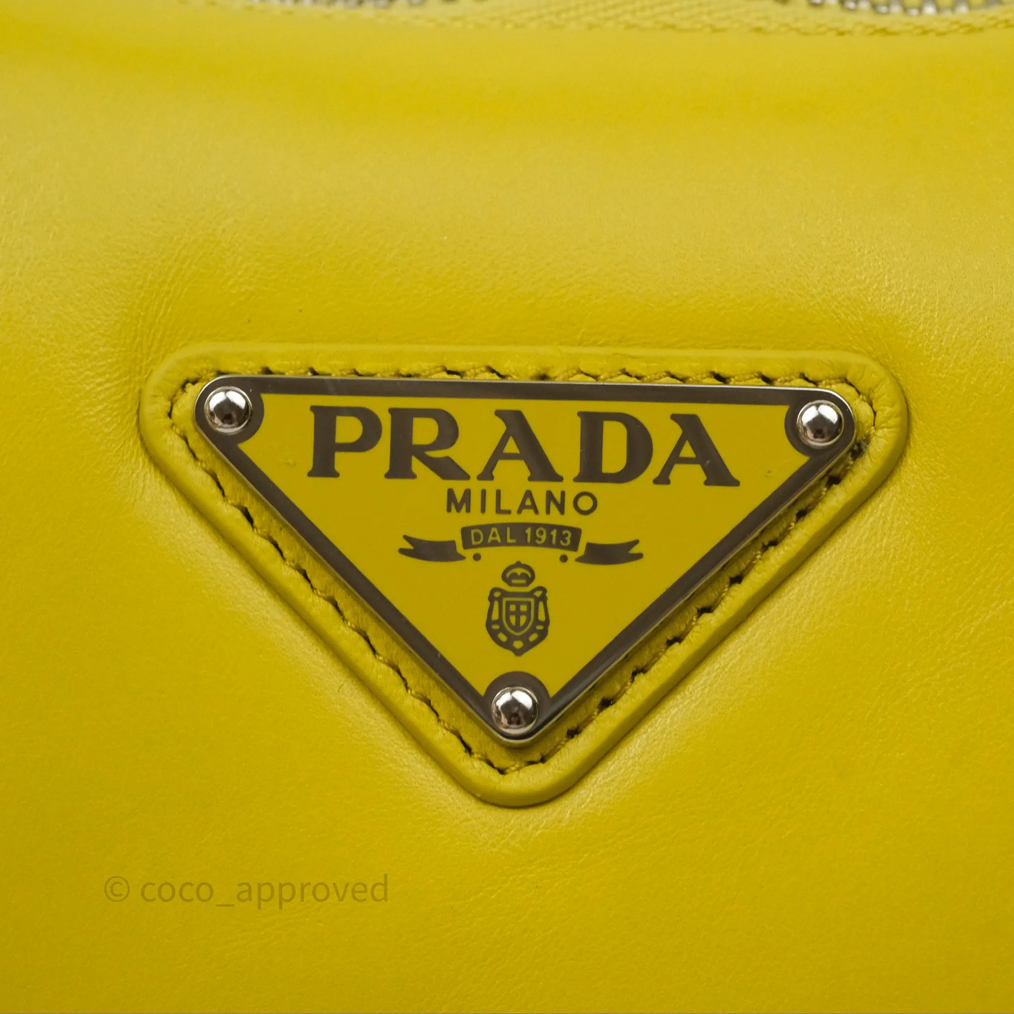 Prada Nappa Soft Padded Hobo Mustard