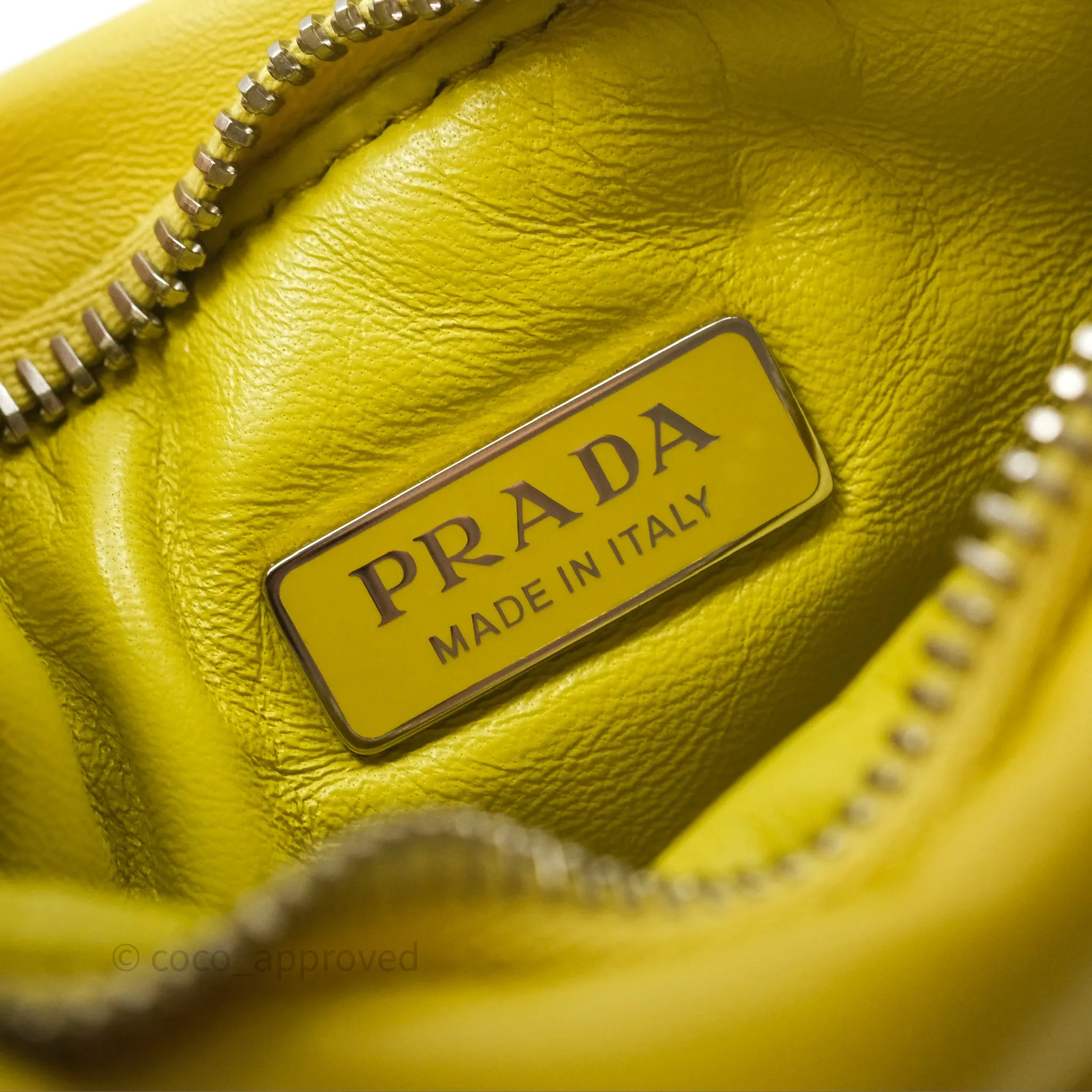 Prada Nappa Soft Padded Hobo Mustard
