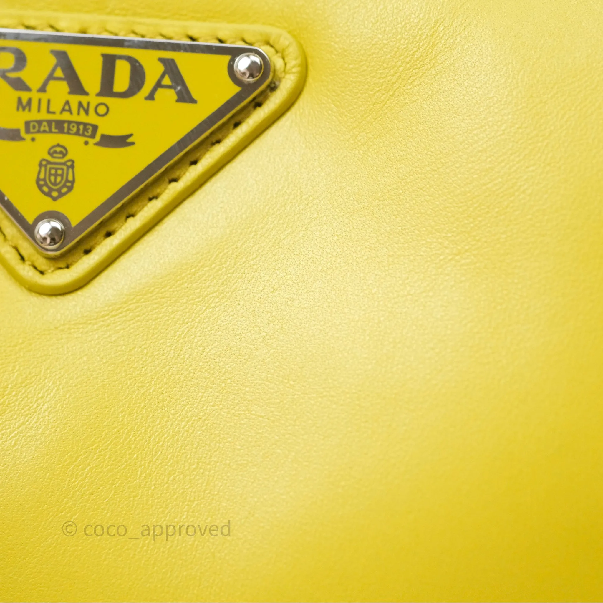 Prada Nappa Soft Padded Hobo Mustard