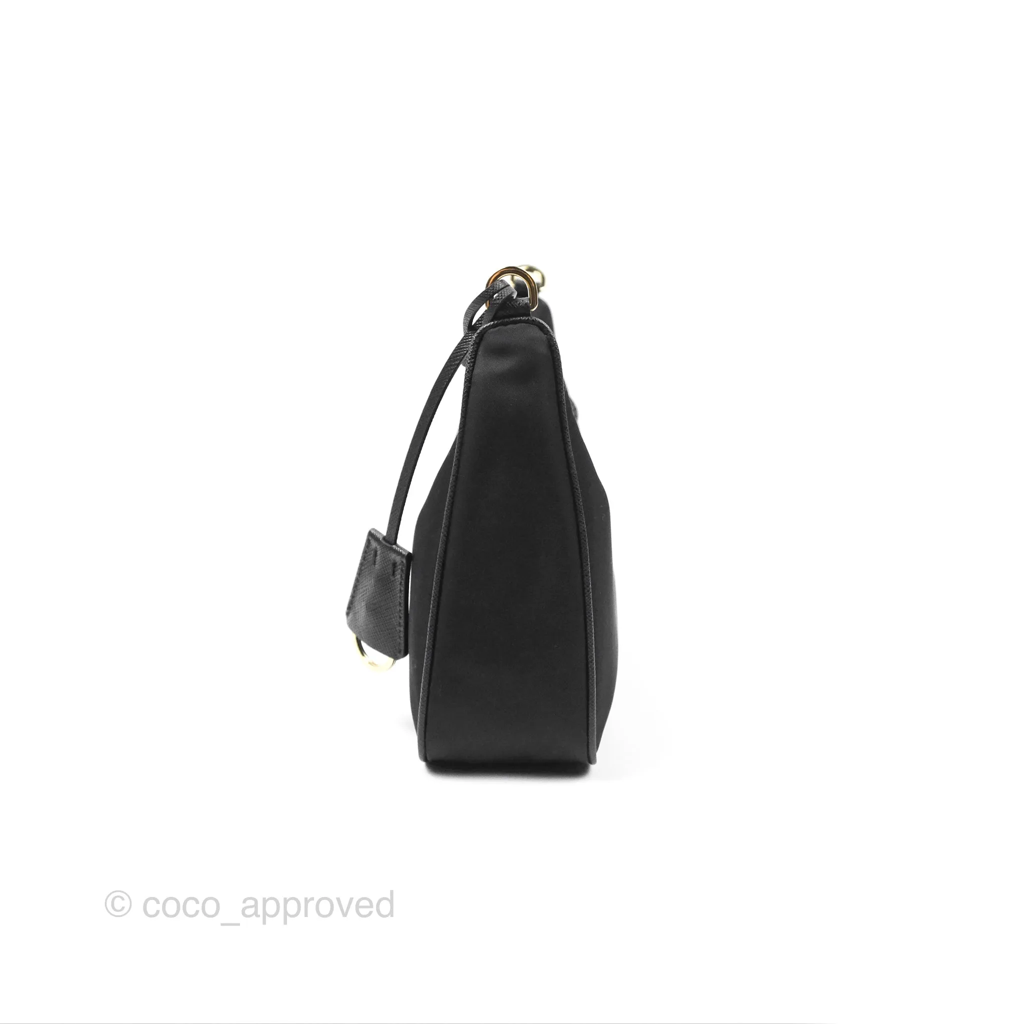 Prada Nylon Re-Edition 2005 Shoulder Bag Black Gold Hardware