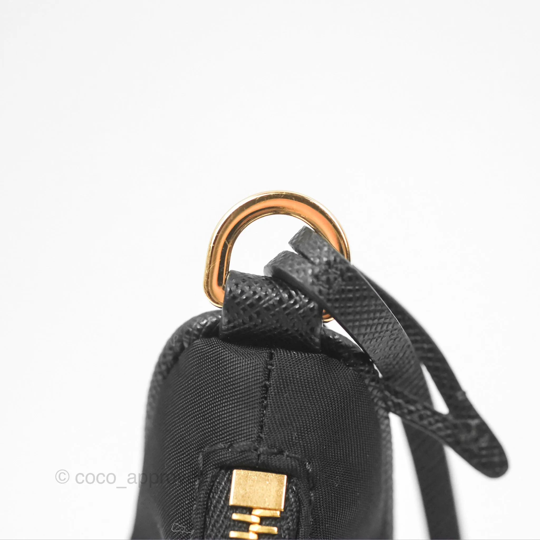 Prada Nylon Re-Edition 2005 Shoulder Bag Black Gold Hardware