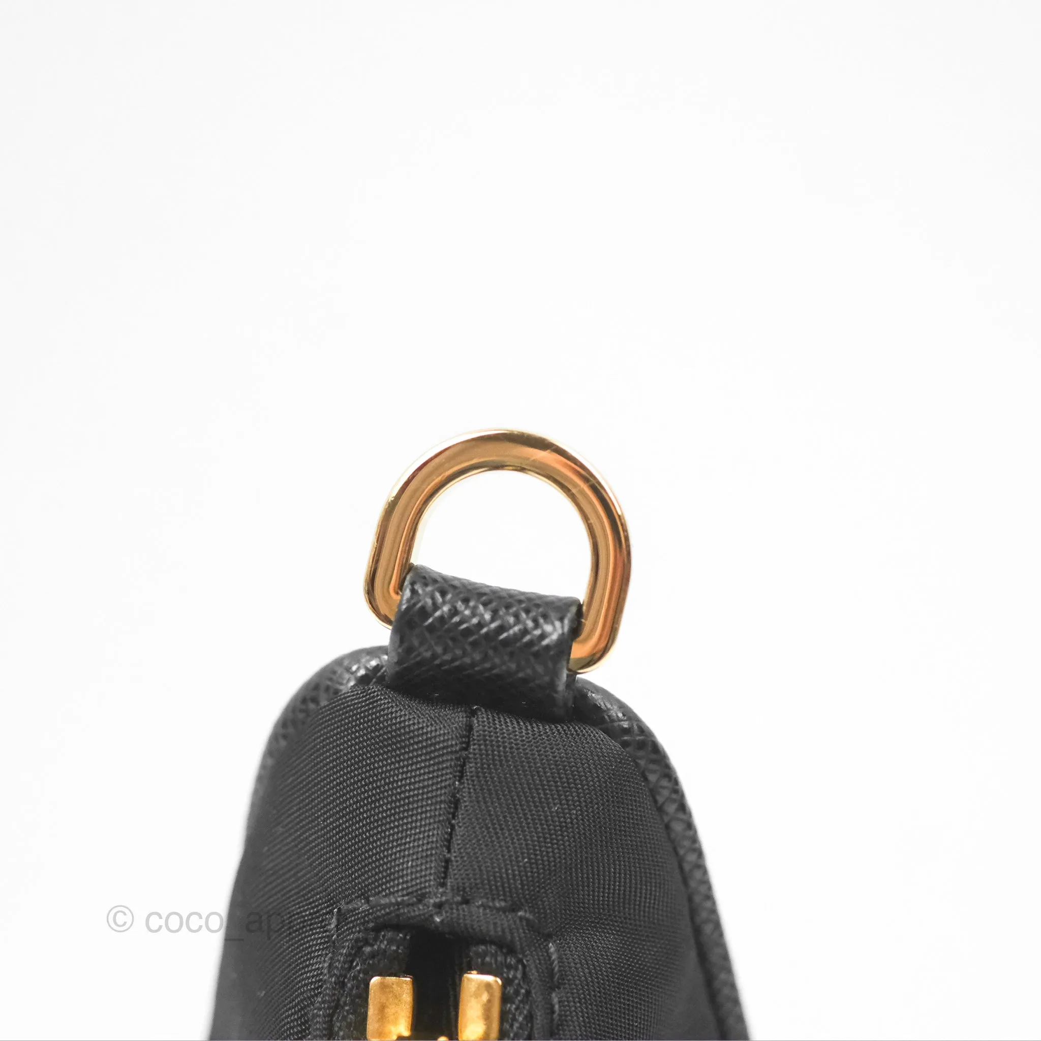 Prada Nylon Re-Edition 2005 Shoulder Bag Black Gold Hardware
