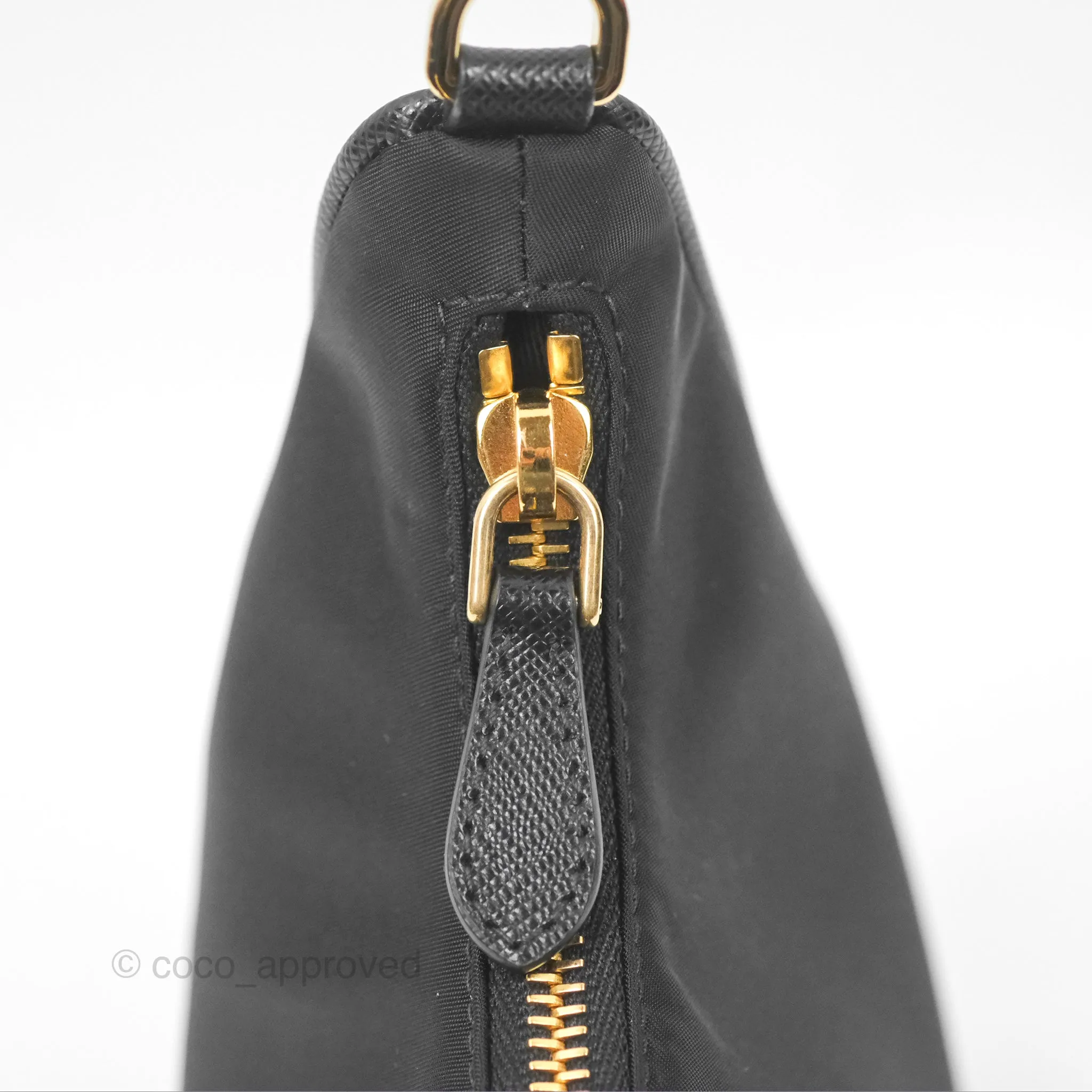 Prada Nylon Re-Edition 2005 Shoulder Bag Black Gold Hardware