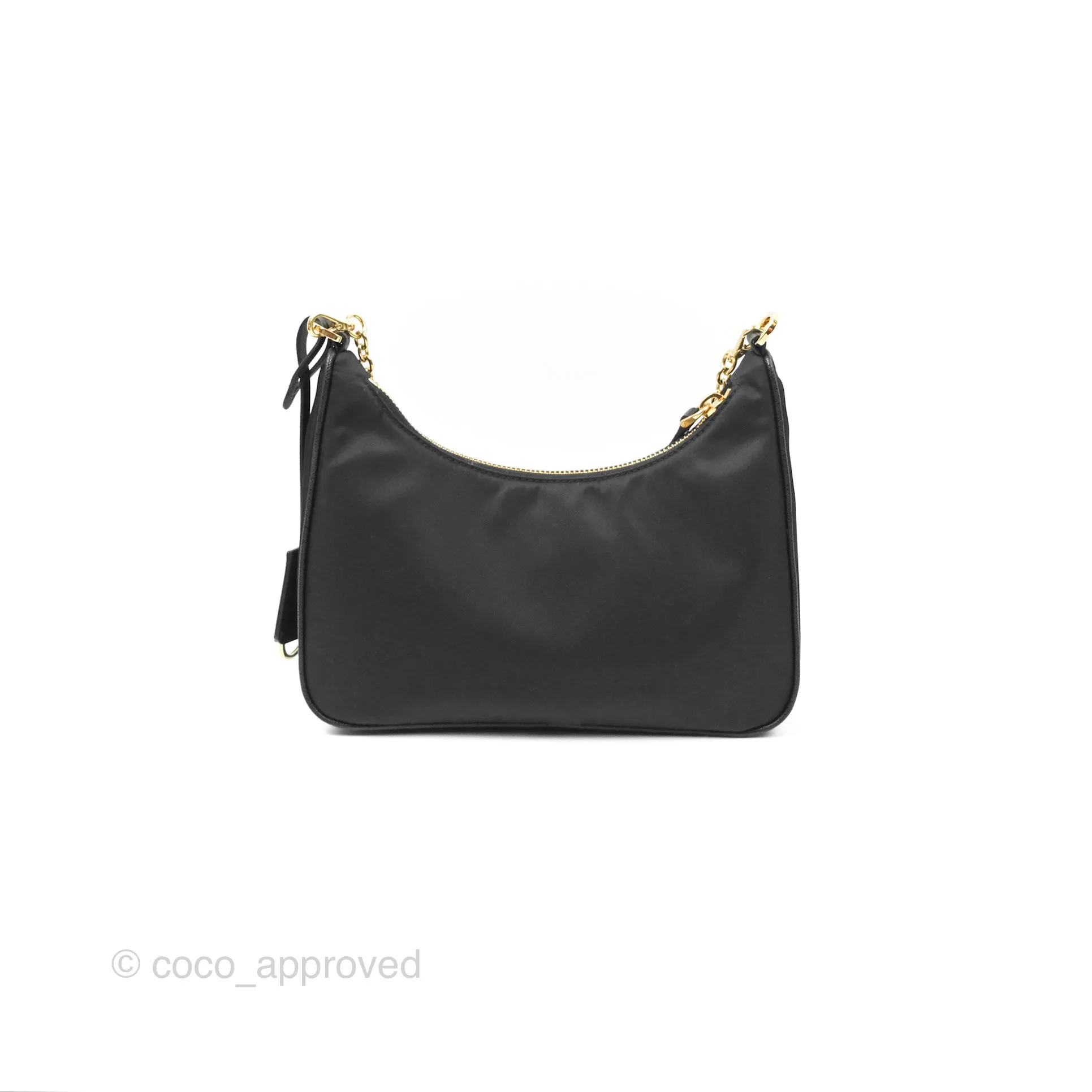Prada Nylon Re-Edition 2005 Shoulder Bag Black Gold Hardware