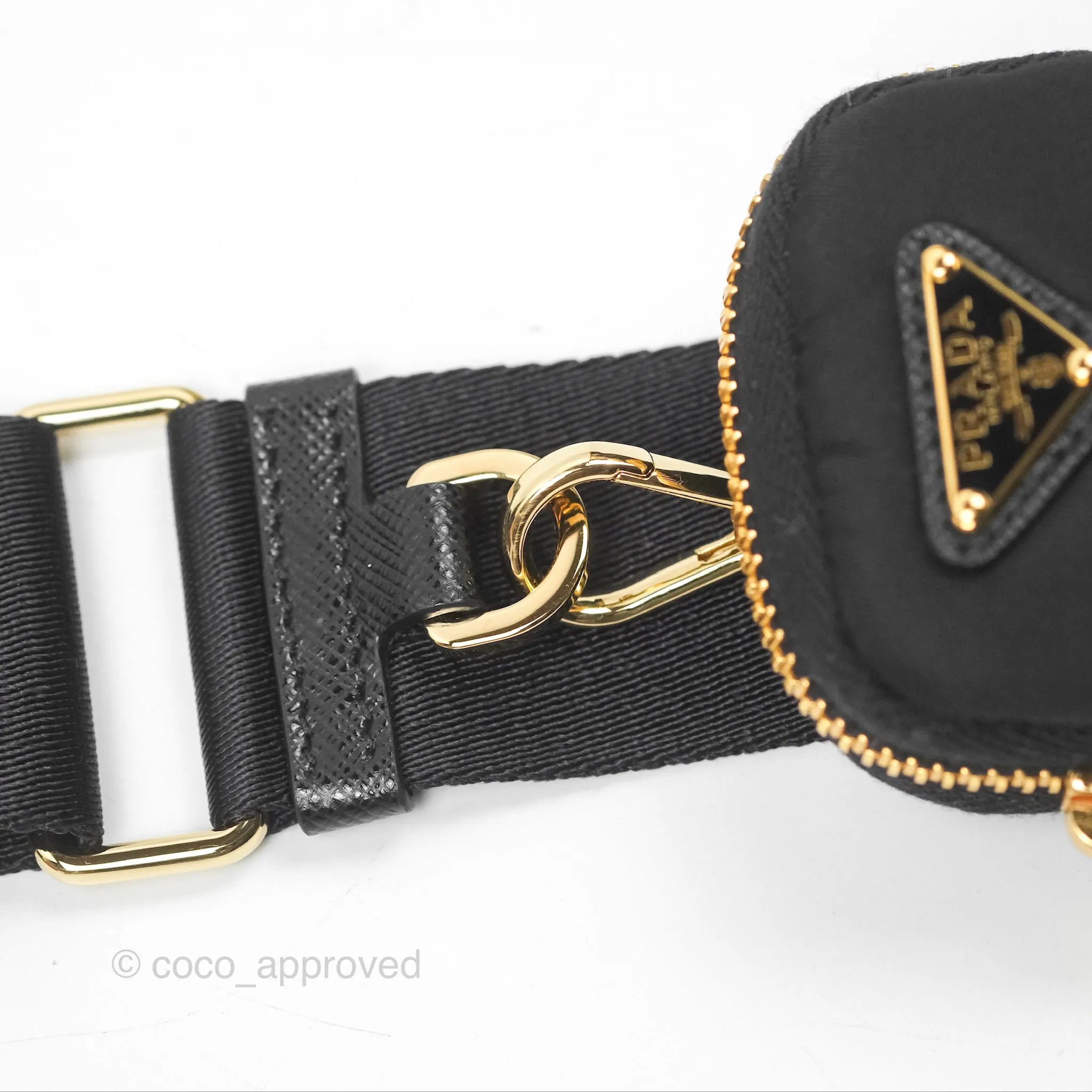 Prada Nylon Re-Edition 2005 Shoulder Bag Black Gold Hardware