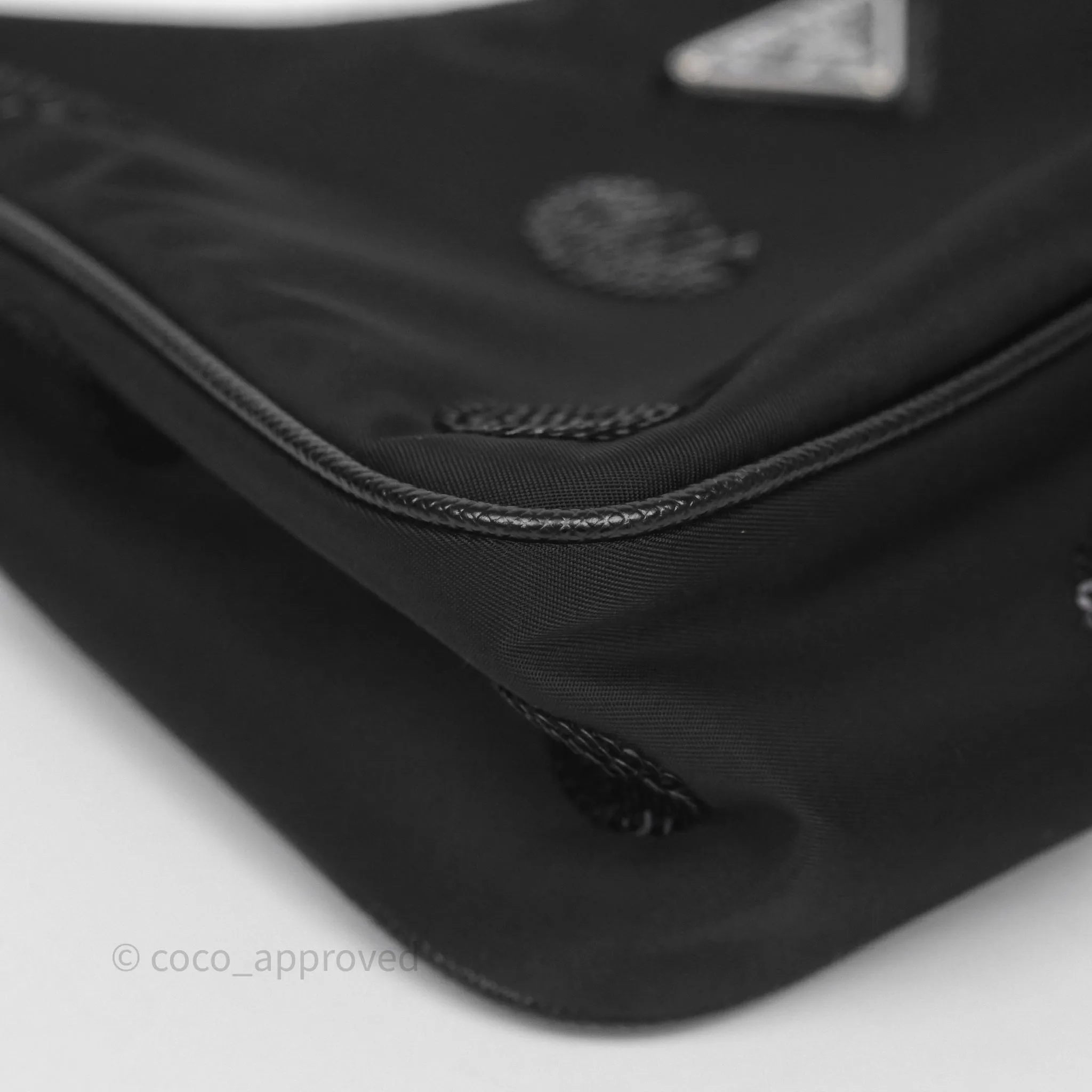 Prada Nylon Re-Edition 2005 Shoulder Bag Black Sequin Polka Dot