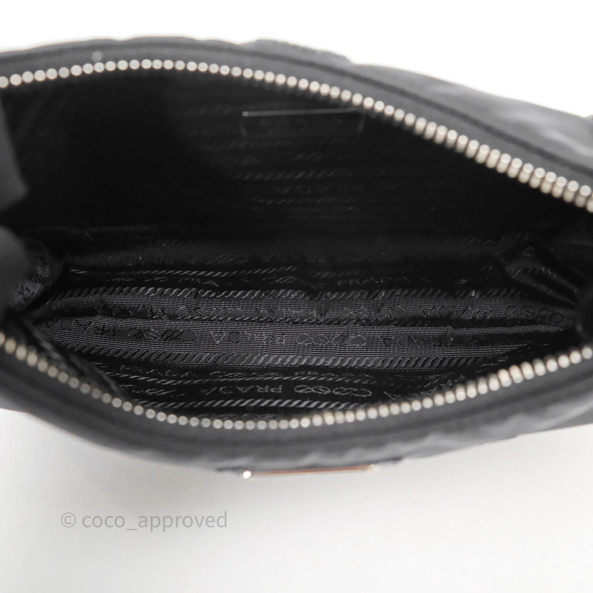 Prada Nylon Re-Edition 2005 Shoulder Bag Black Sequin Polka Dot