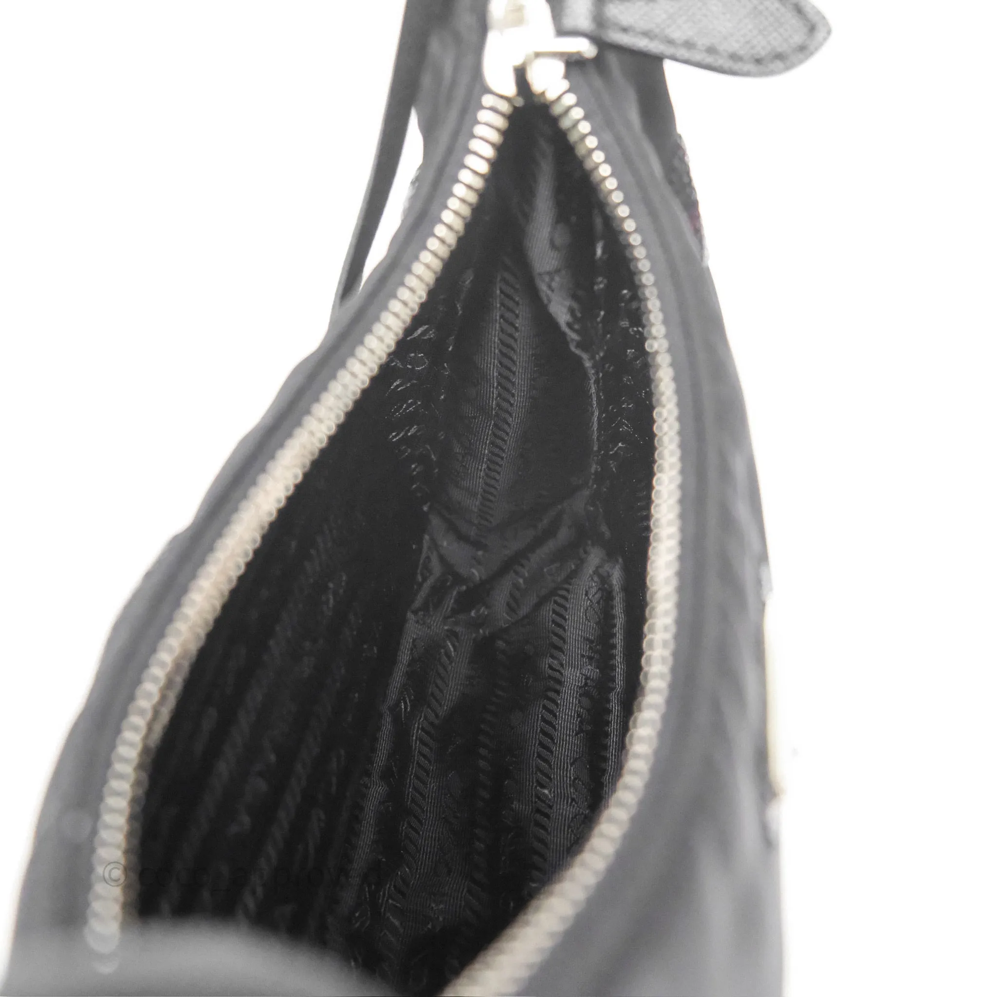Prada Nylon Re-Edition 2005 Shoulder Bag Black Sequin Polka Dot