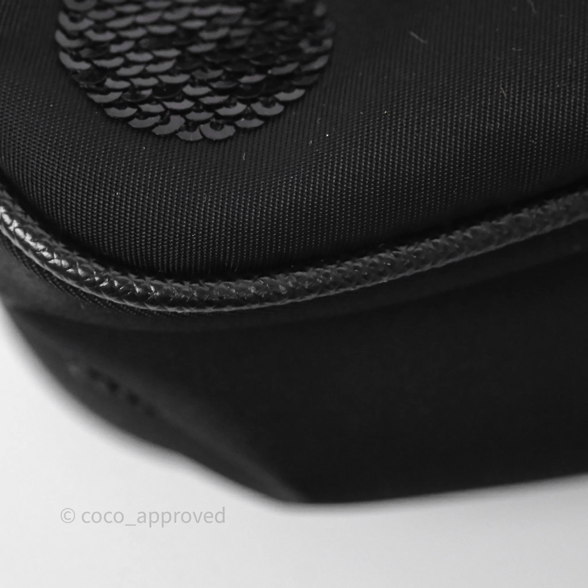 Prada Nylon Re-Edition 2005 Shoulder Bag Black Sequin Polka Dot