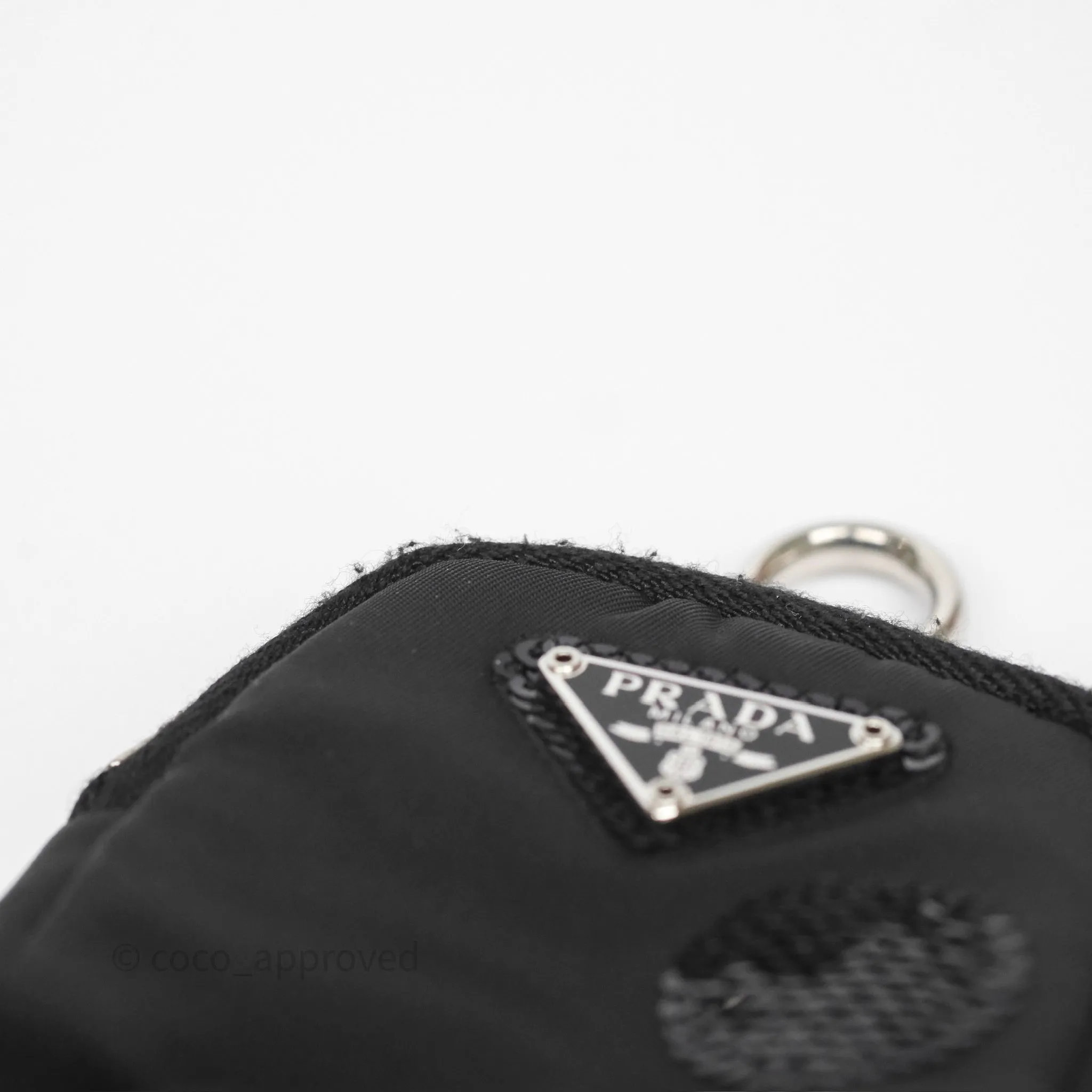 Prada Nylon Re-Edition 2005 Shoulder Bag Black Sequin Polka Dot
