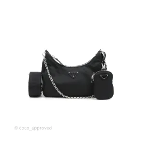 Prada Nylon Re-Edition 2005 Shoulder Bag Black