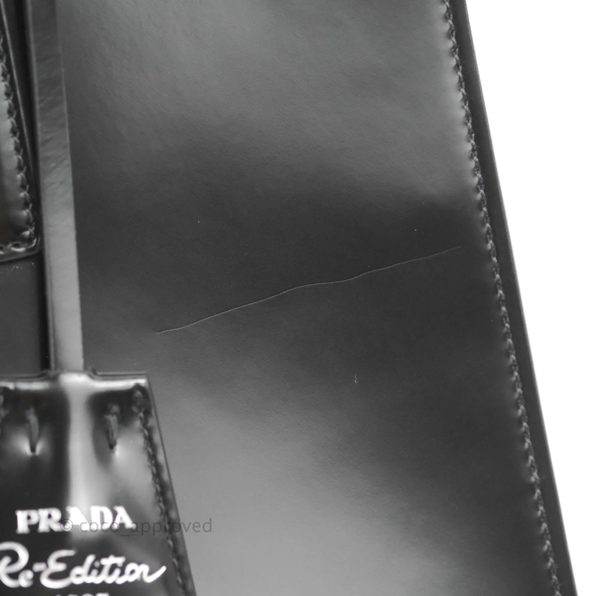 Prada Re-Edition 1995 Brushed-leather Medium Handbag Black