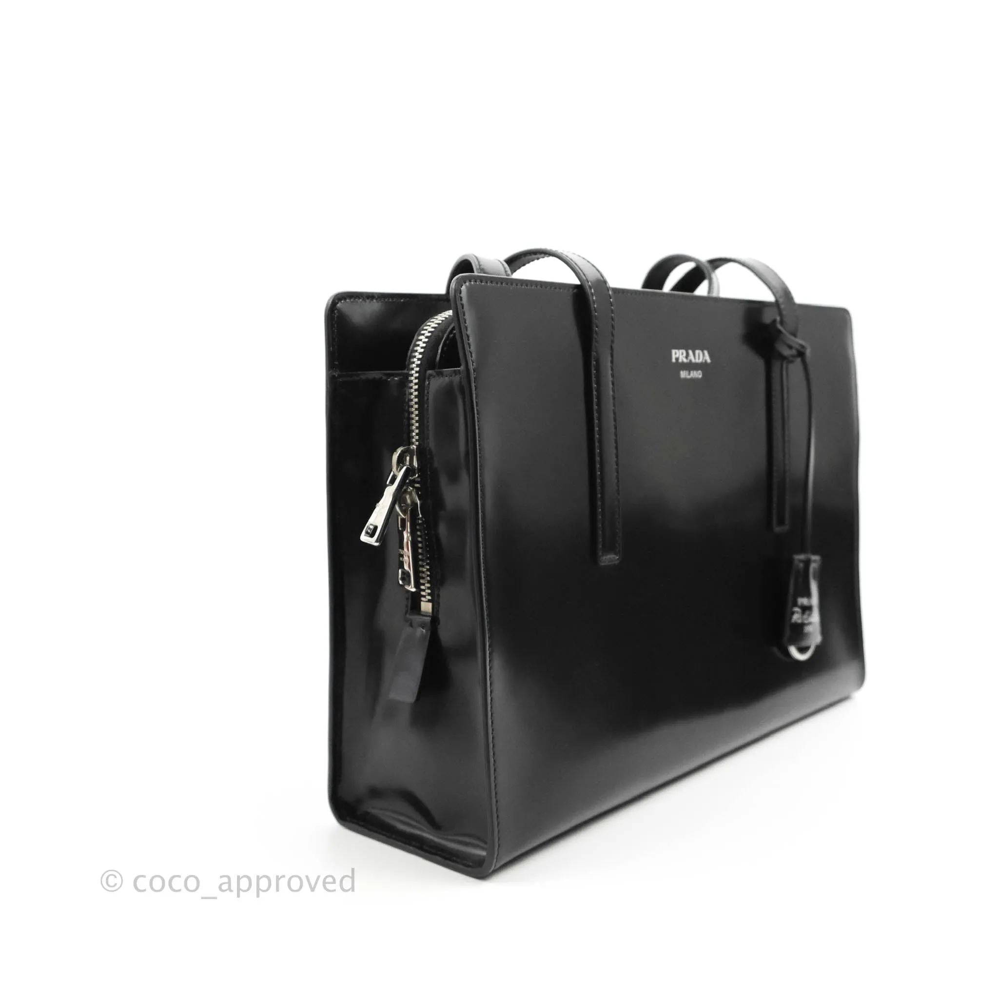 Prada Re-Edition 1995 Brushed-leather Medium Handbag Black