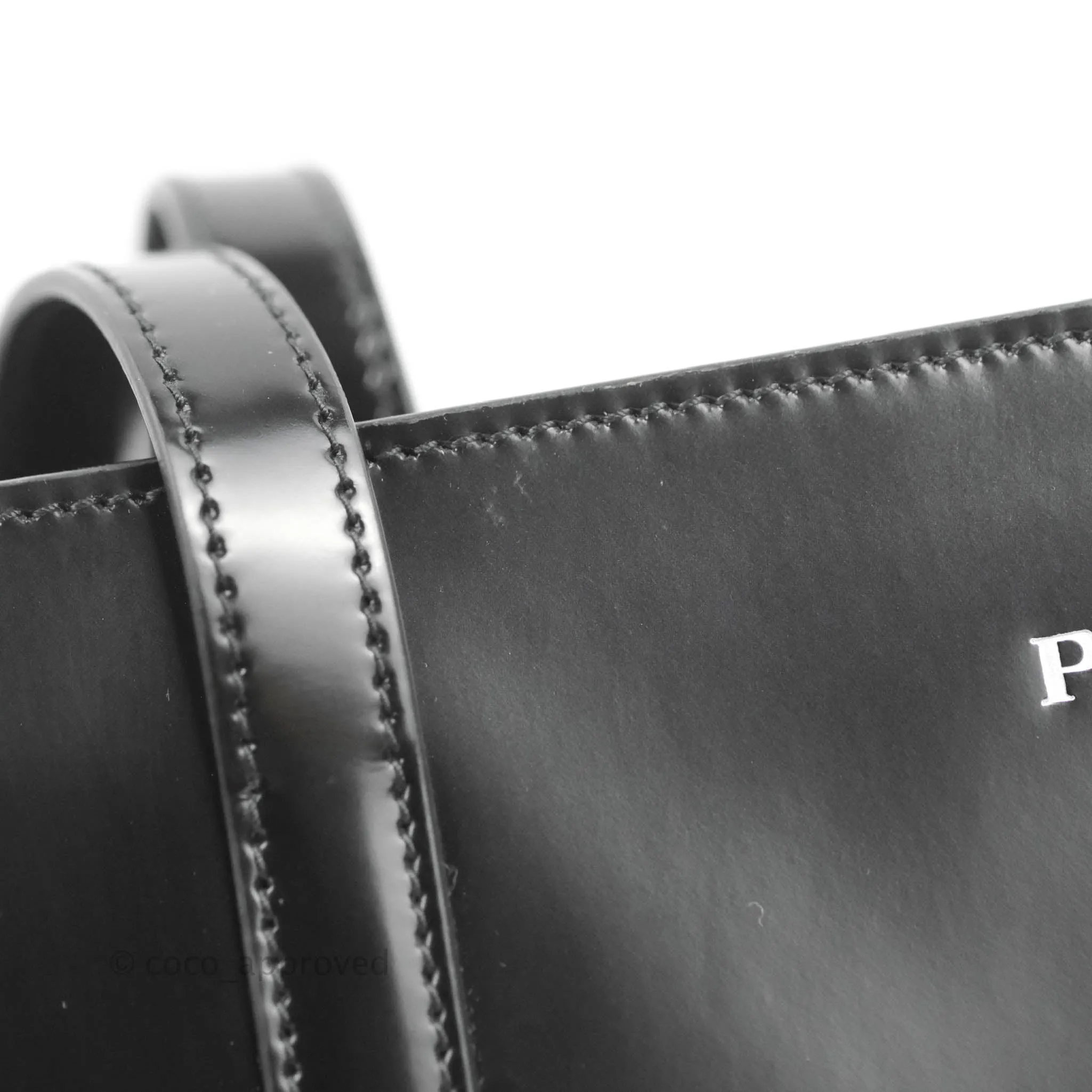 Prada Re-Edition 1995 Brushed-leather Medium Handbag Black