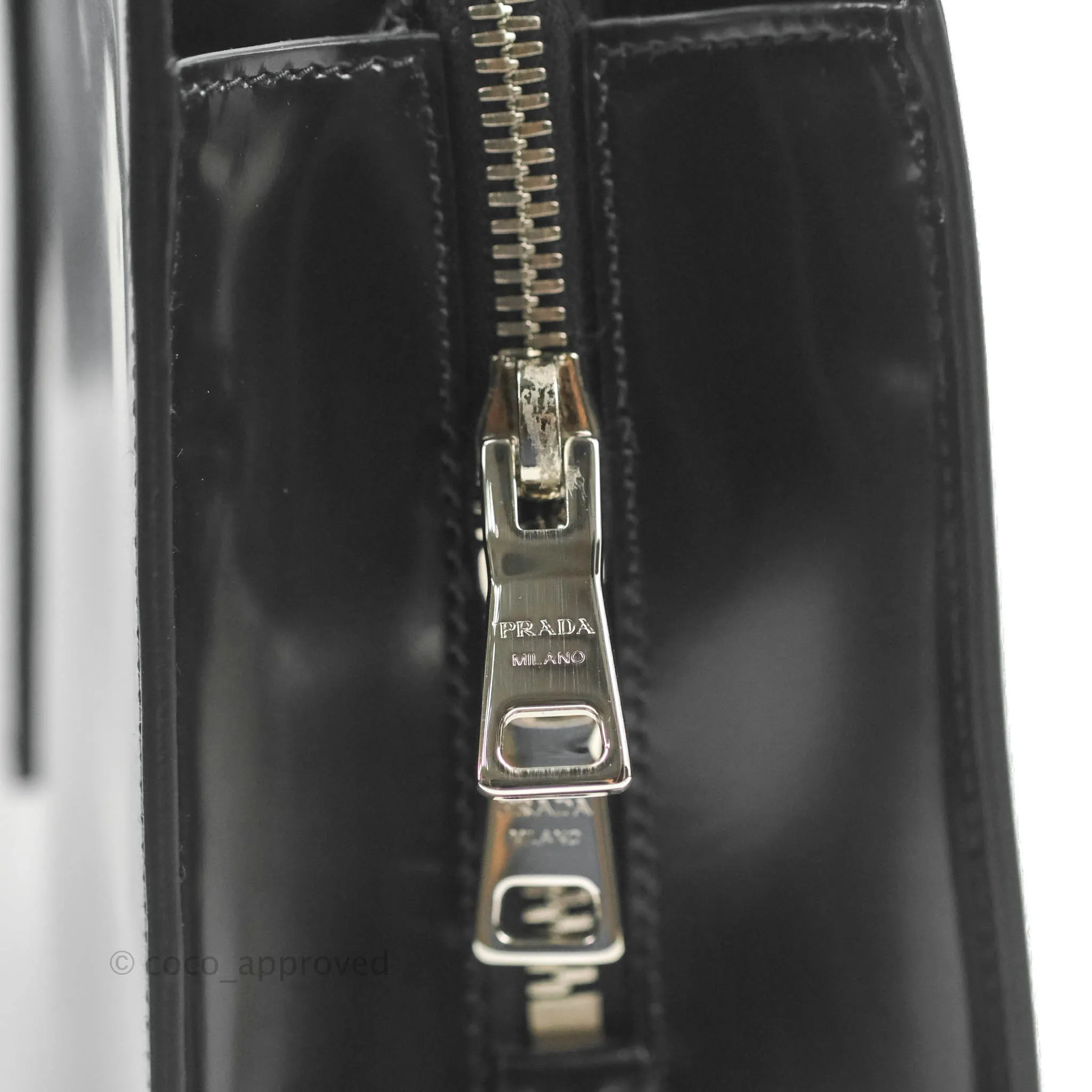 Prada Re-Edition 1995 Brushed-leather Medium Handbag Black