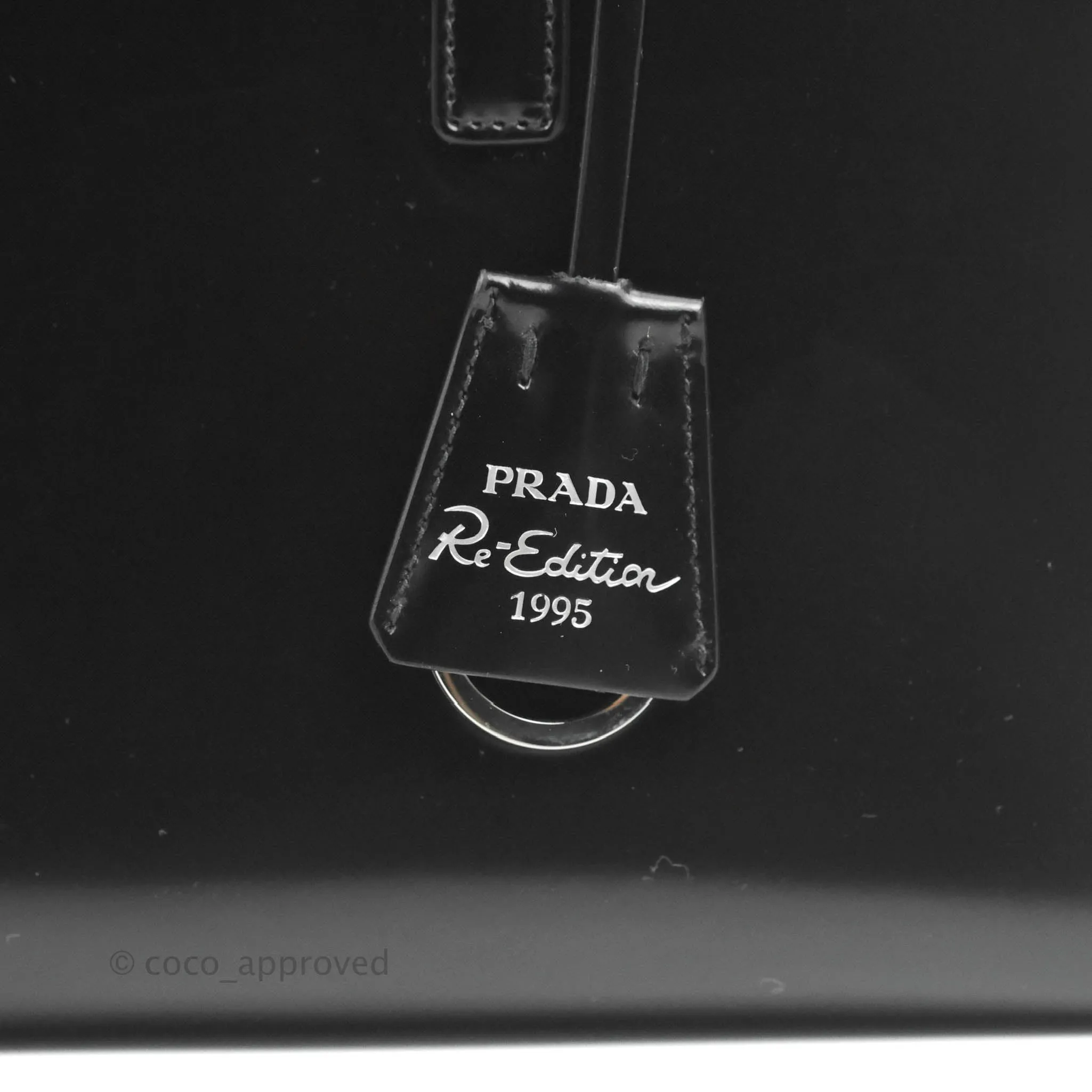 Prada Re-Edition 1995 Brushed-leather Medium Handbag Black