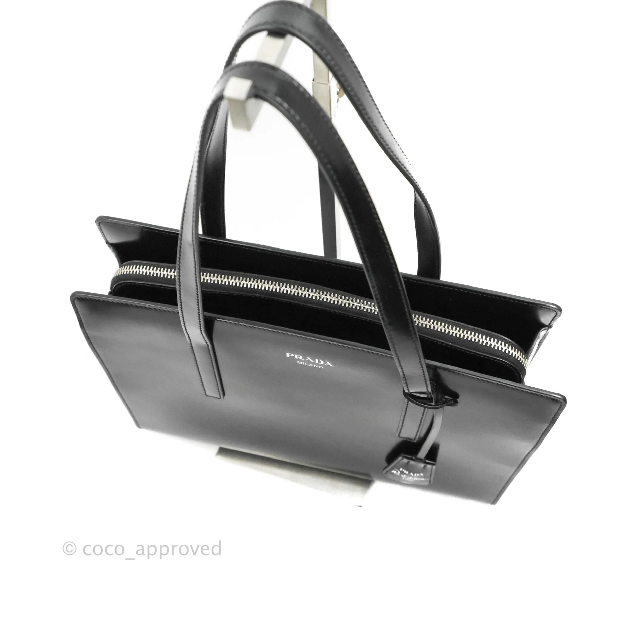 Prada Re-Edition 1995 Brushed-leather Medium Handbag Black
