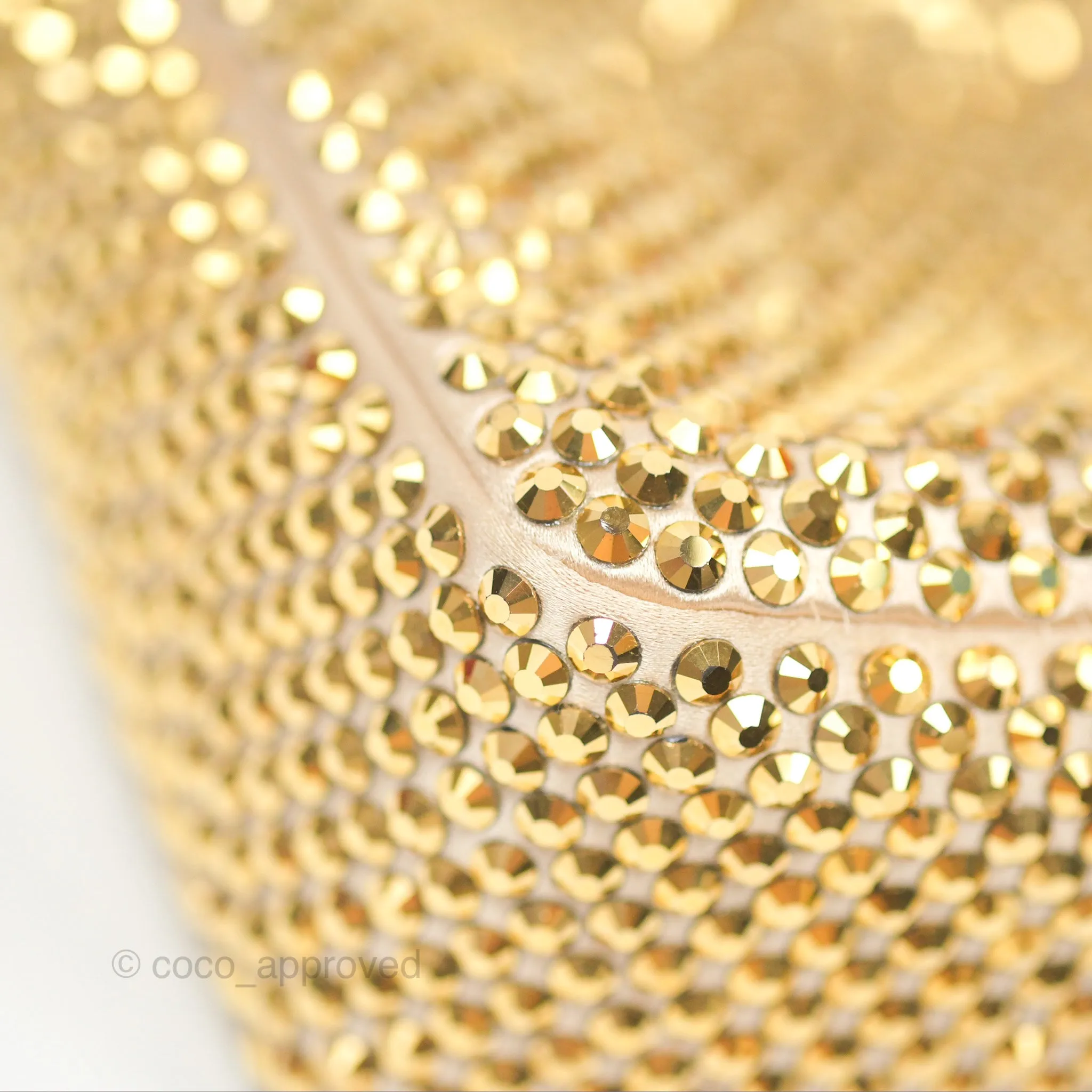 Prada Re-Edition 2000 Nylon Mini Bag Gold Crystal Embellished