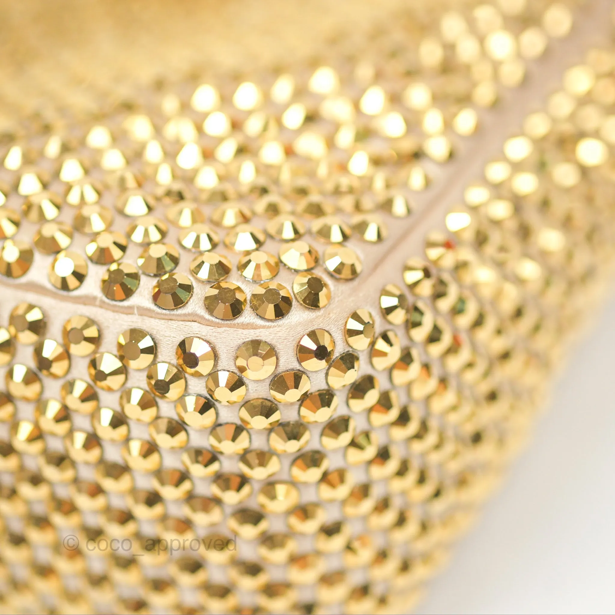 Prada Re-Edition 2000 Nylon Mini Bag Gold Crystal Embellished