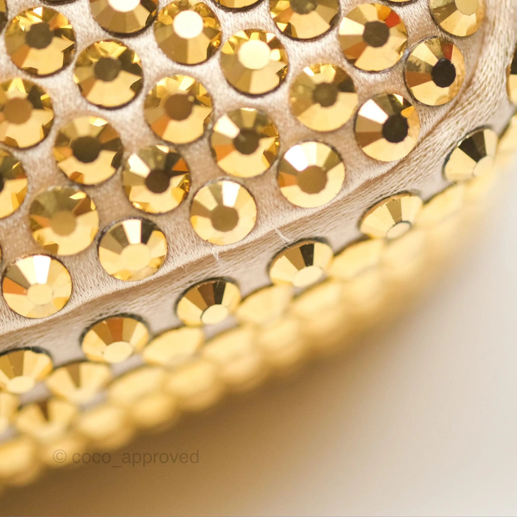 Prada Re-Edition 2000 Nylon Mini Bag Gold Crystal Embellished