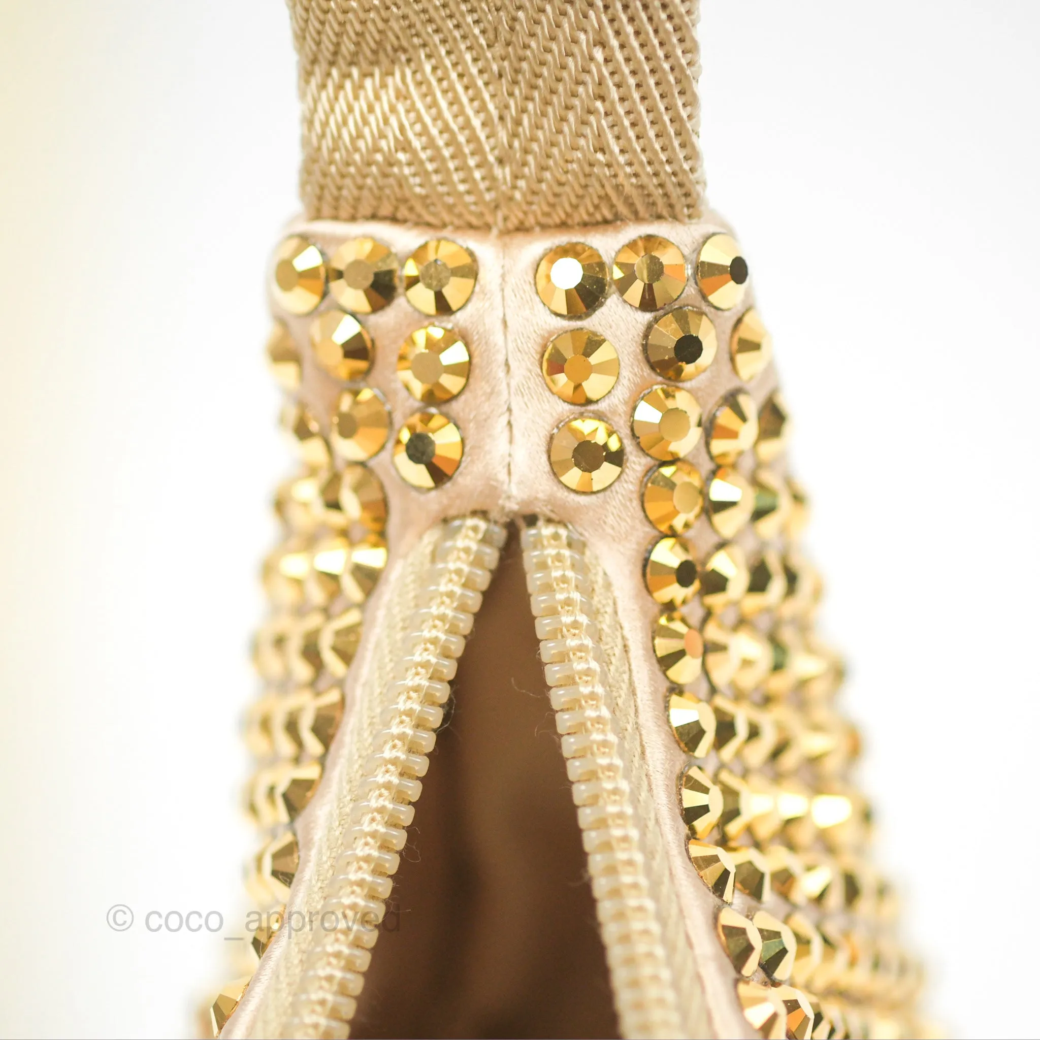 Prada Re-Edition 2000 Nylon Mini Bag Gold Crystal Embellished