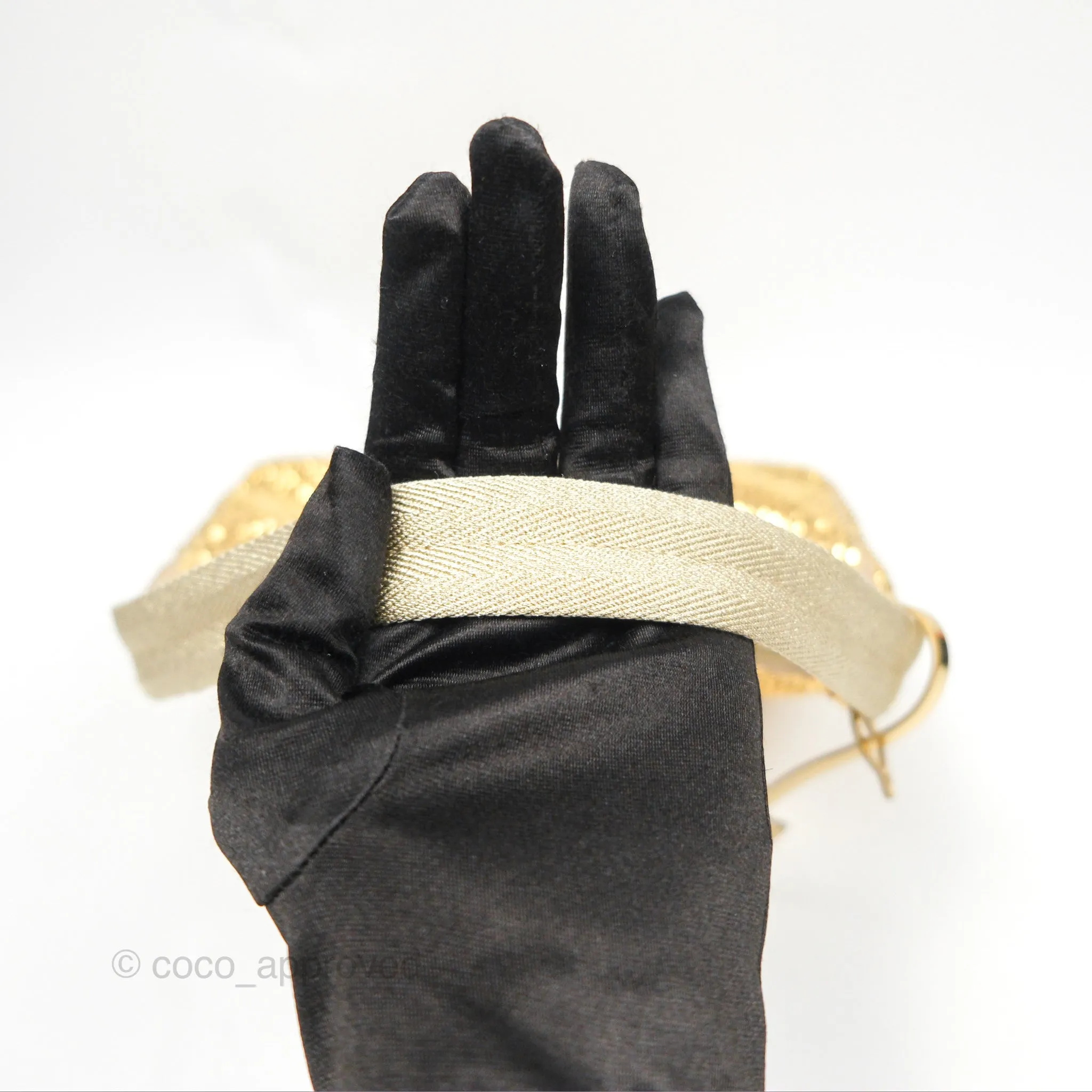 Prada Re-Edition 2000 Nylon Mini Bag Gold Crystal Embellished