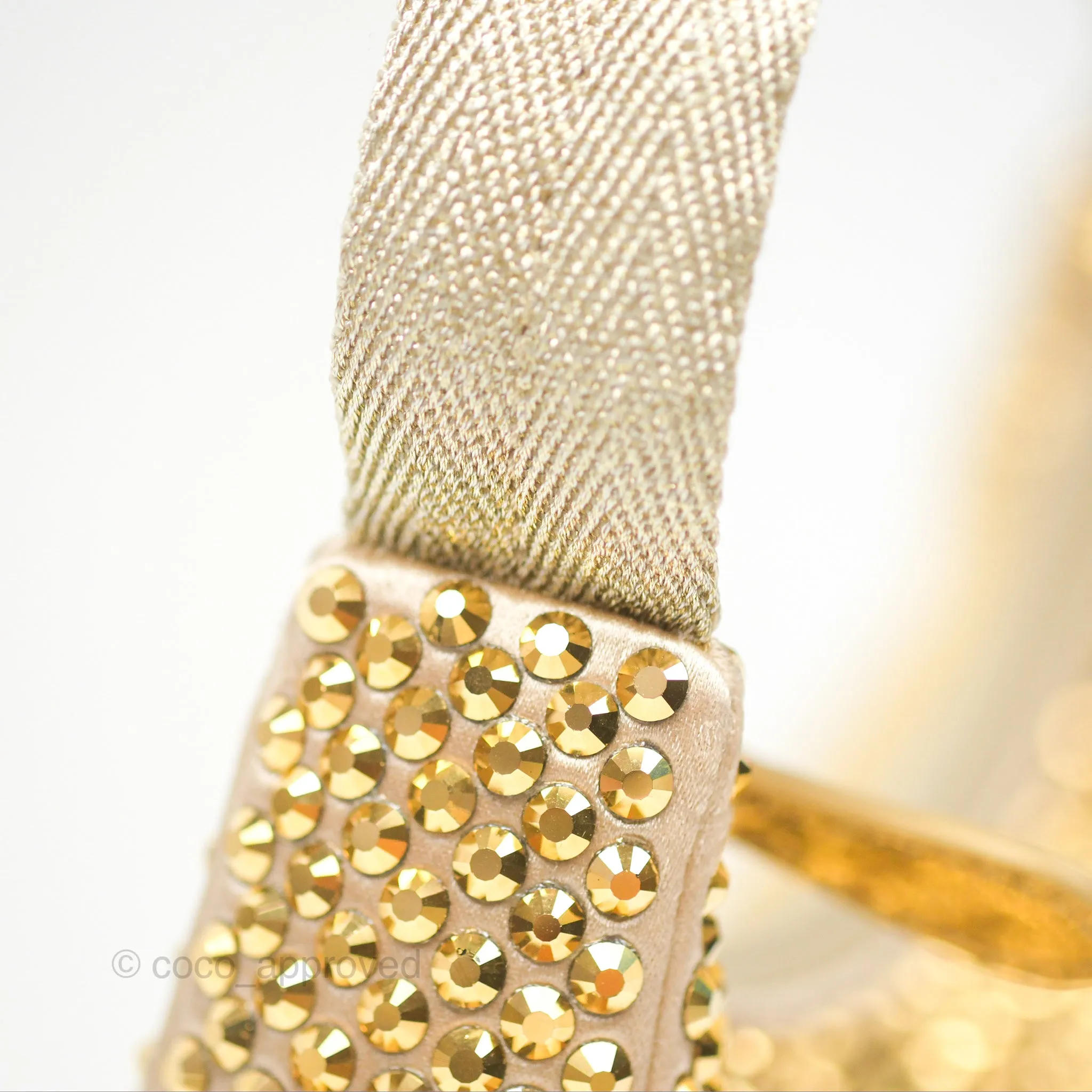 Prada Re-Edition 2000 Nylon Mini Bag Gold Crystal Embellished