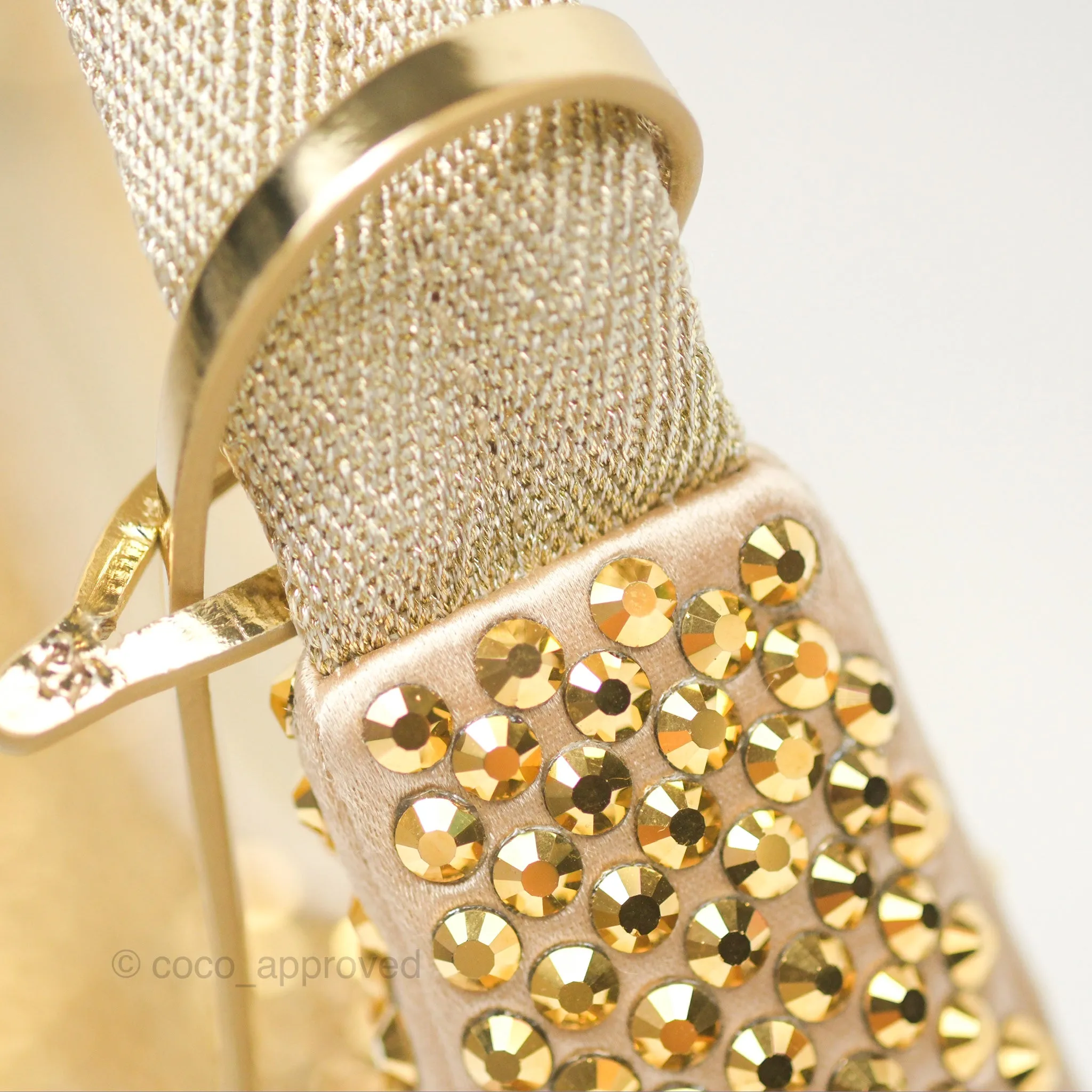 Prada Re-Edition 2000 Nylon Mini Bag Gold Crystal Embellished