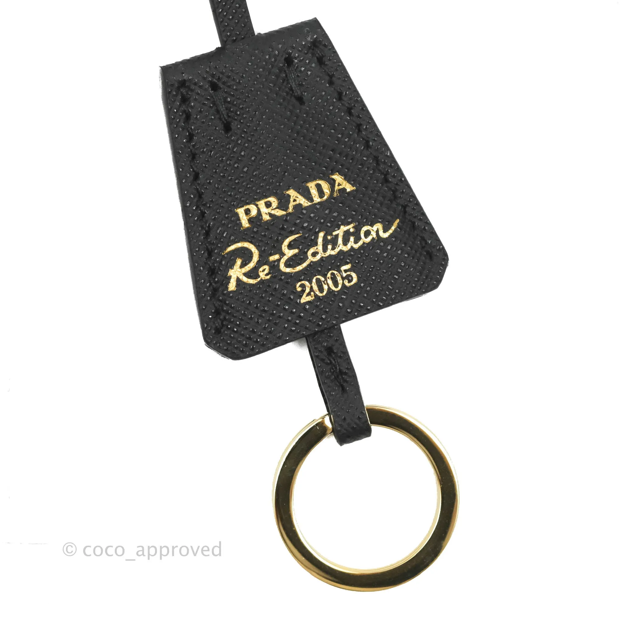 Prada Re-Edition 2005 Black Saffiano Leather Bag Gold Hardware