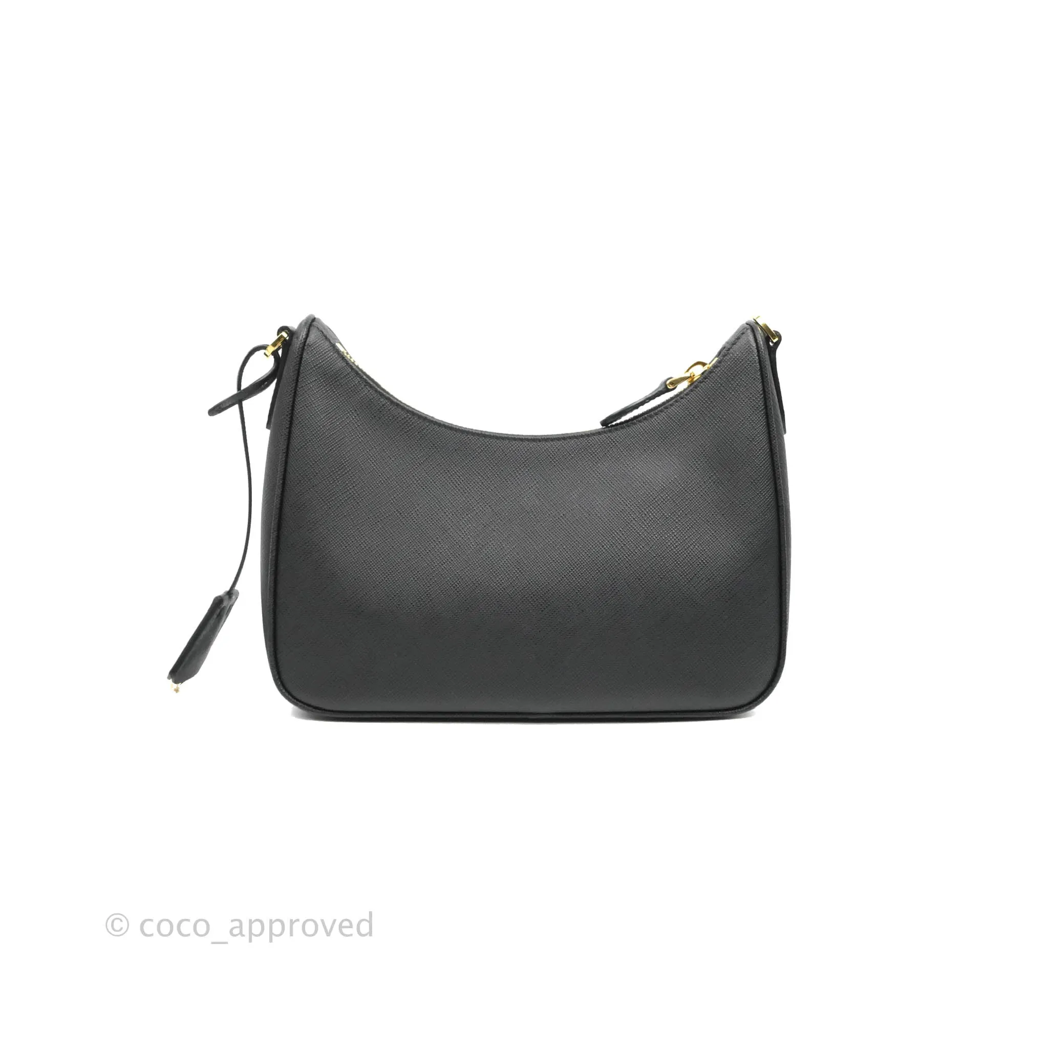 Prada Re-Edition 2005 Black Saffiano Leather Bag Gold Hardware
