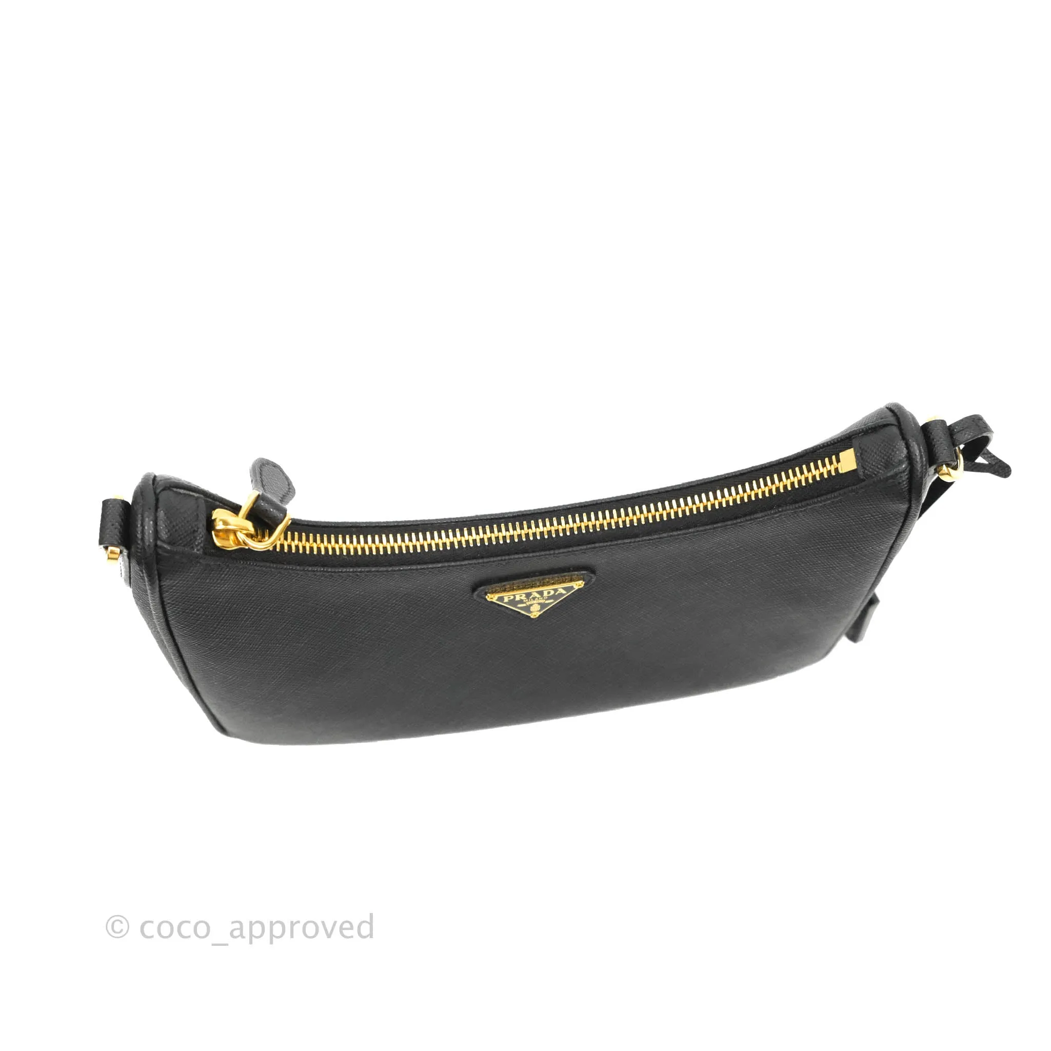 Prada Re-Edition 2005 Black Saffiano Leather Bag Gold Hardware