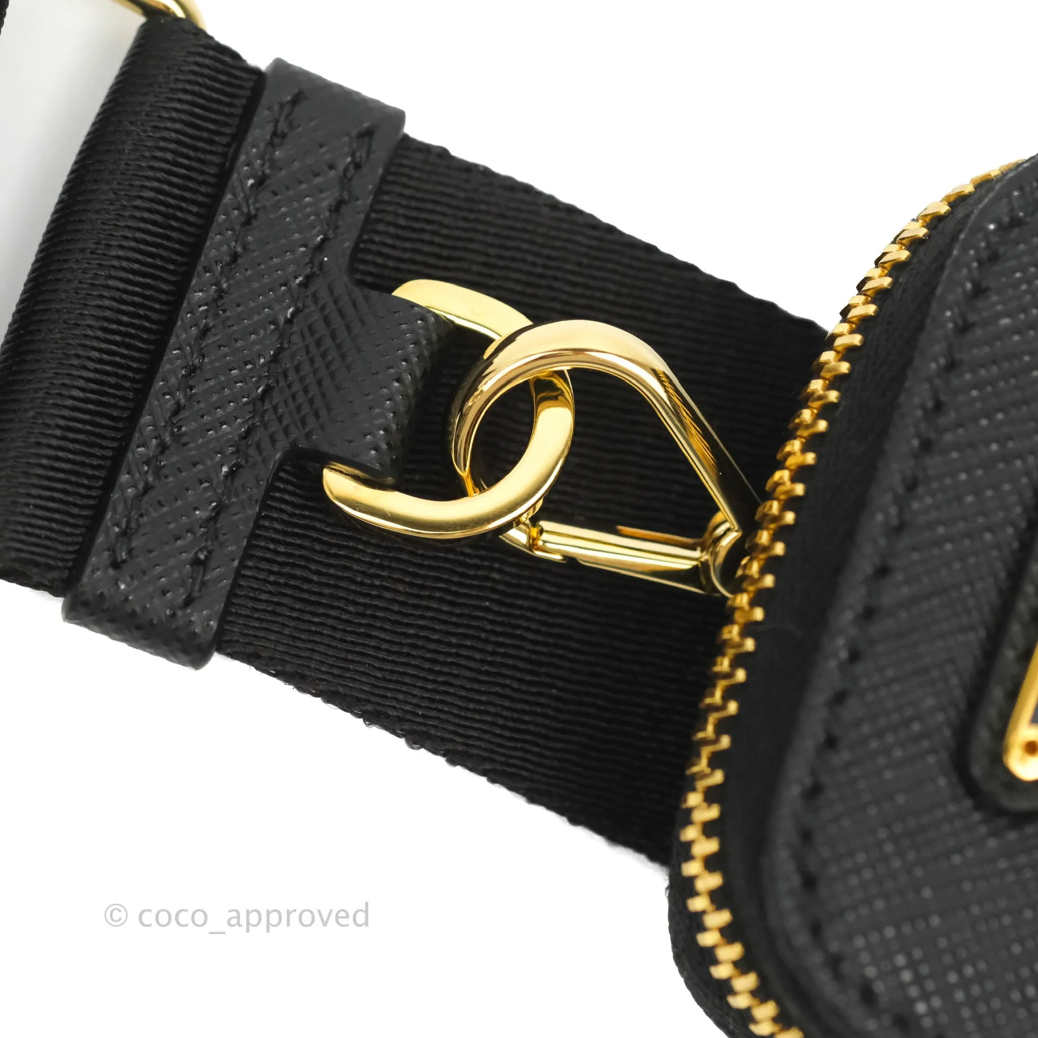 Prada Re-Edition 2005 Black Saffiano Leather Bag Gold Hardware