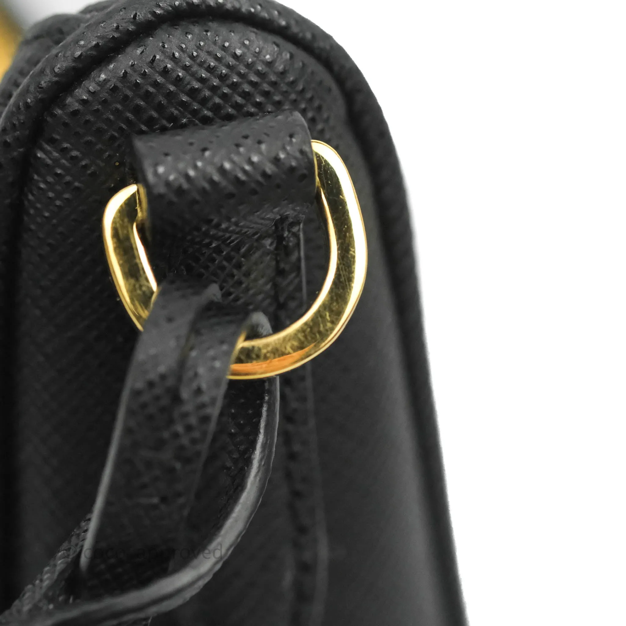 Prada Re-Edition 2005 Black Saffiano Leather Bag Gold Hardware