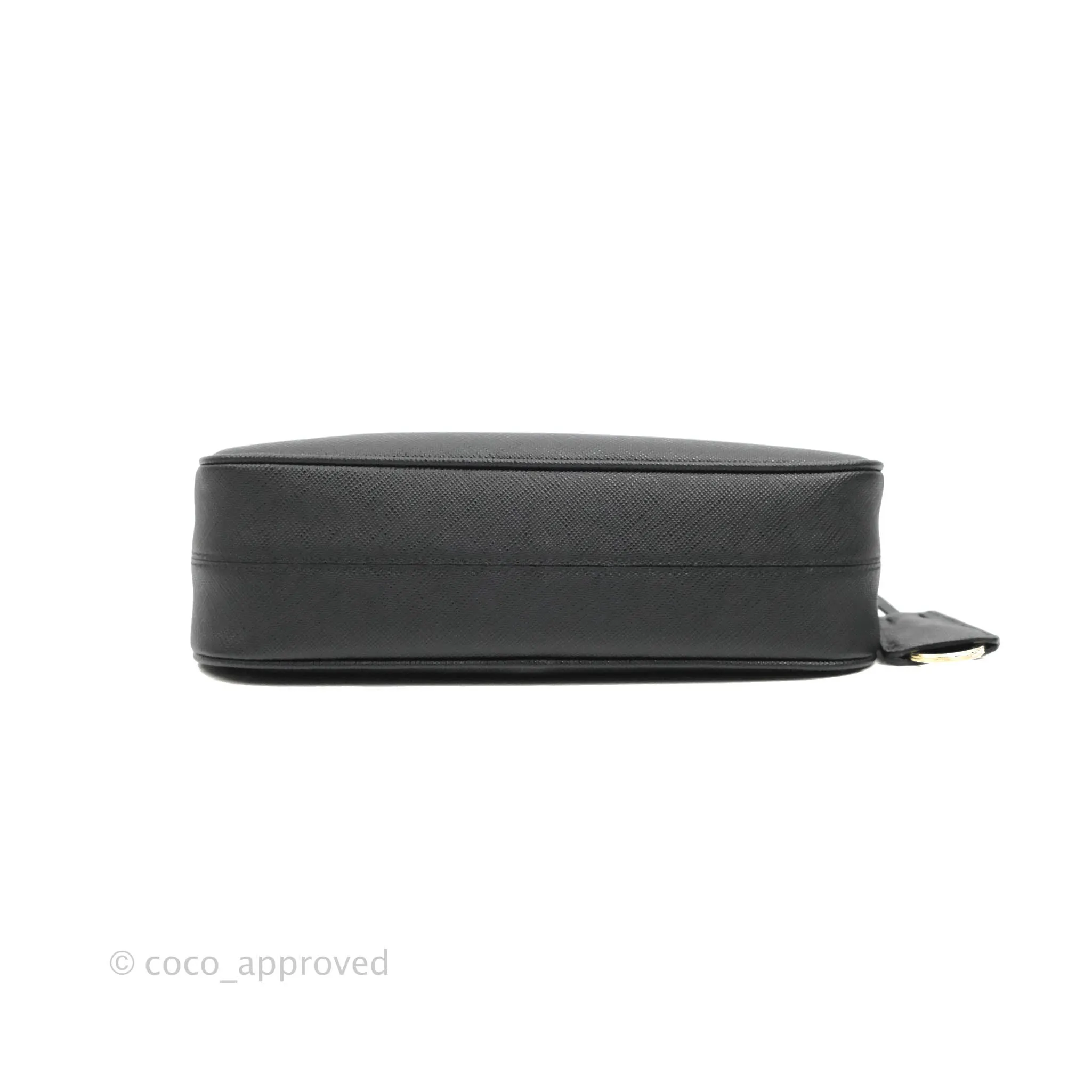 Prada Re-Edition 2005 Black Saffiano Leather Bag Gold Hardware