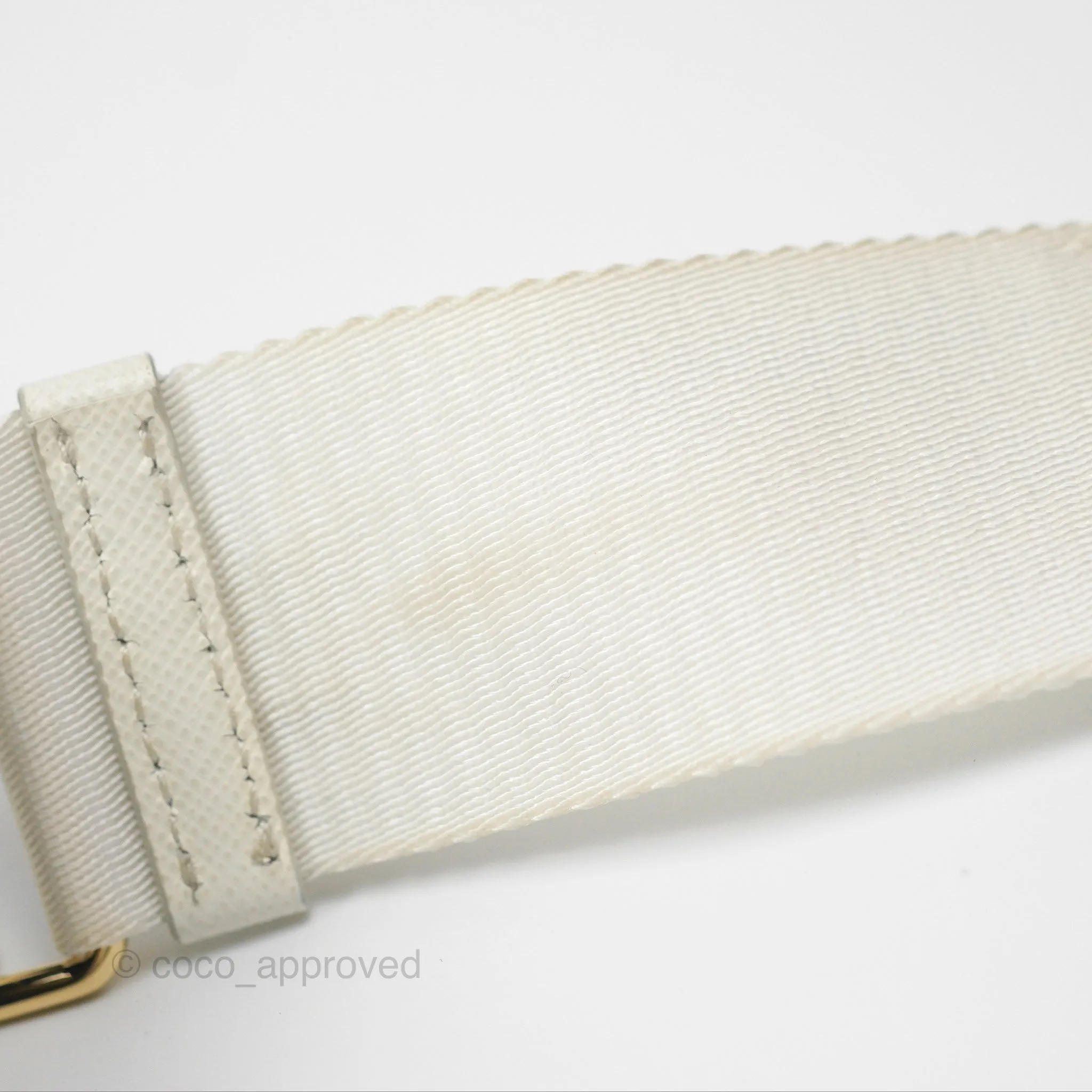 Prada Re-Edition 2005 Ivory White Saffiano Leather Bag Gold Hardware