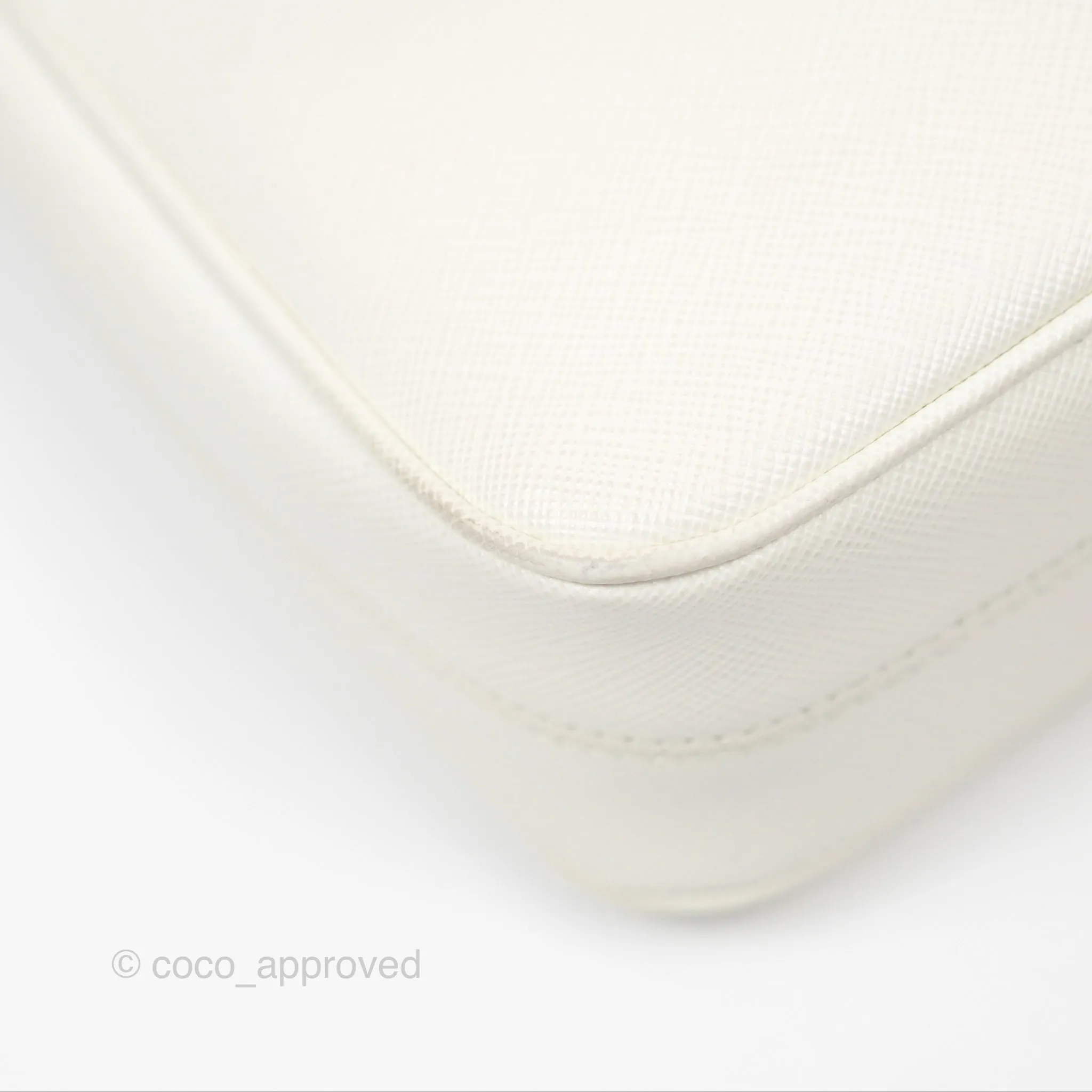 Prada Re-Edition 2005 Ivory White Saffiano Leather Bag Gold Hardware