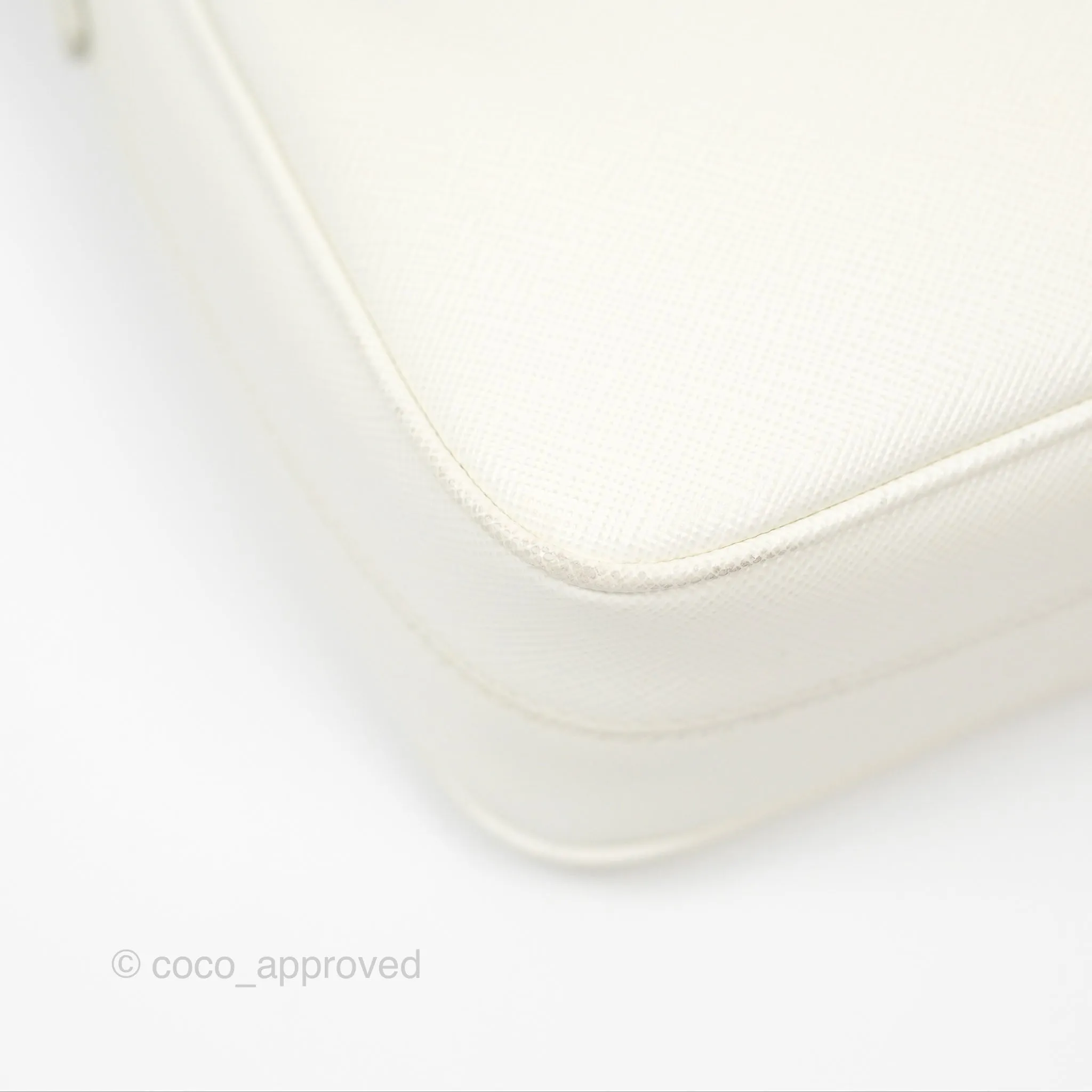Prada Re-Edition 2005 Ivory White Saffiano Leather Bag Gold Hardware