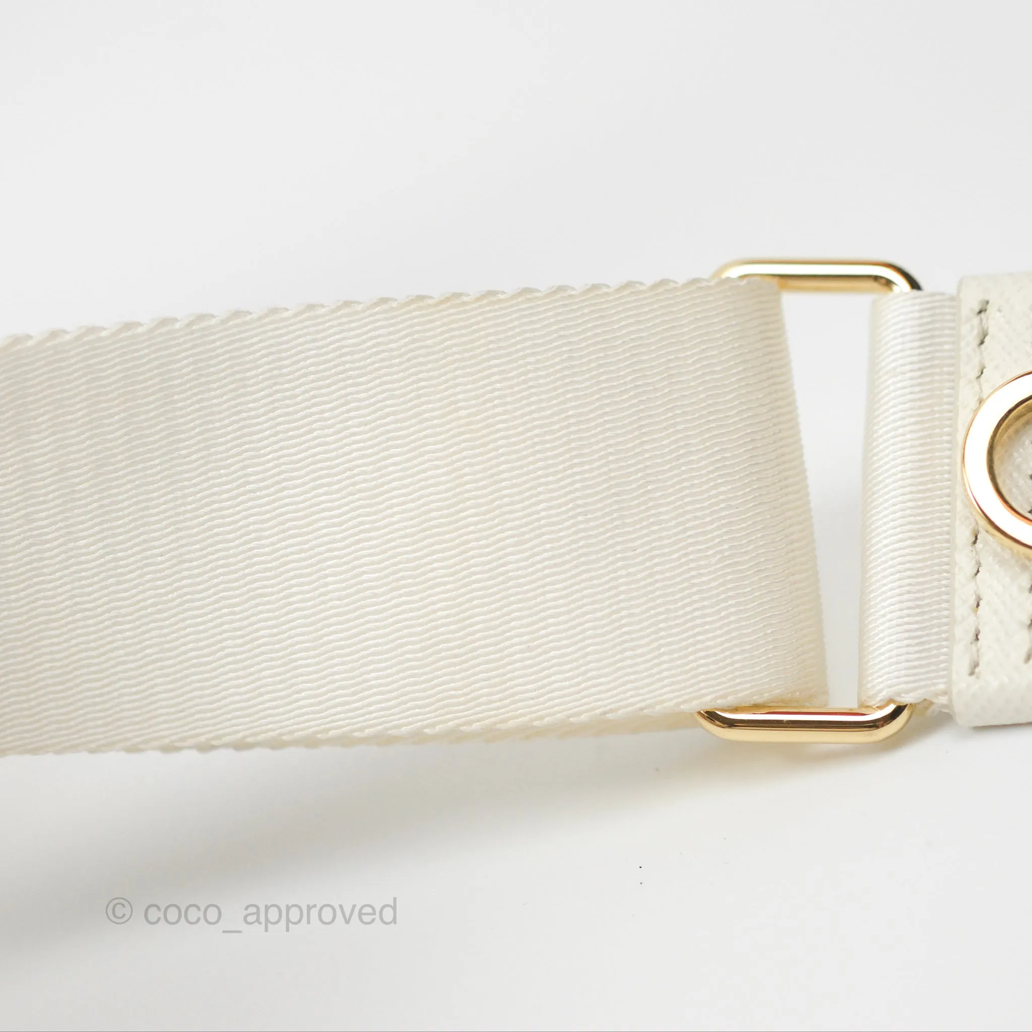 Prada Re-Edition 2005 Ivory White Saffiano Leather Bag Gold Hardware