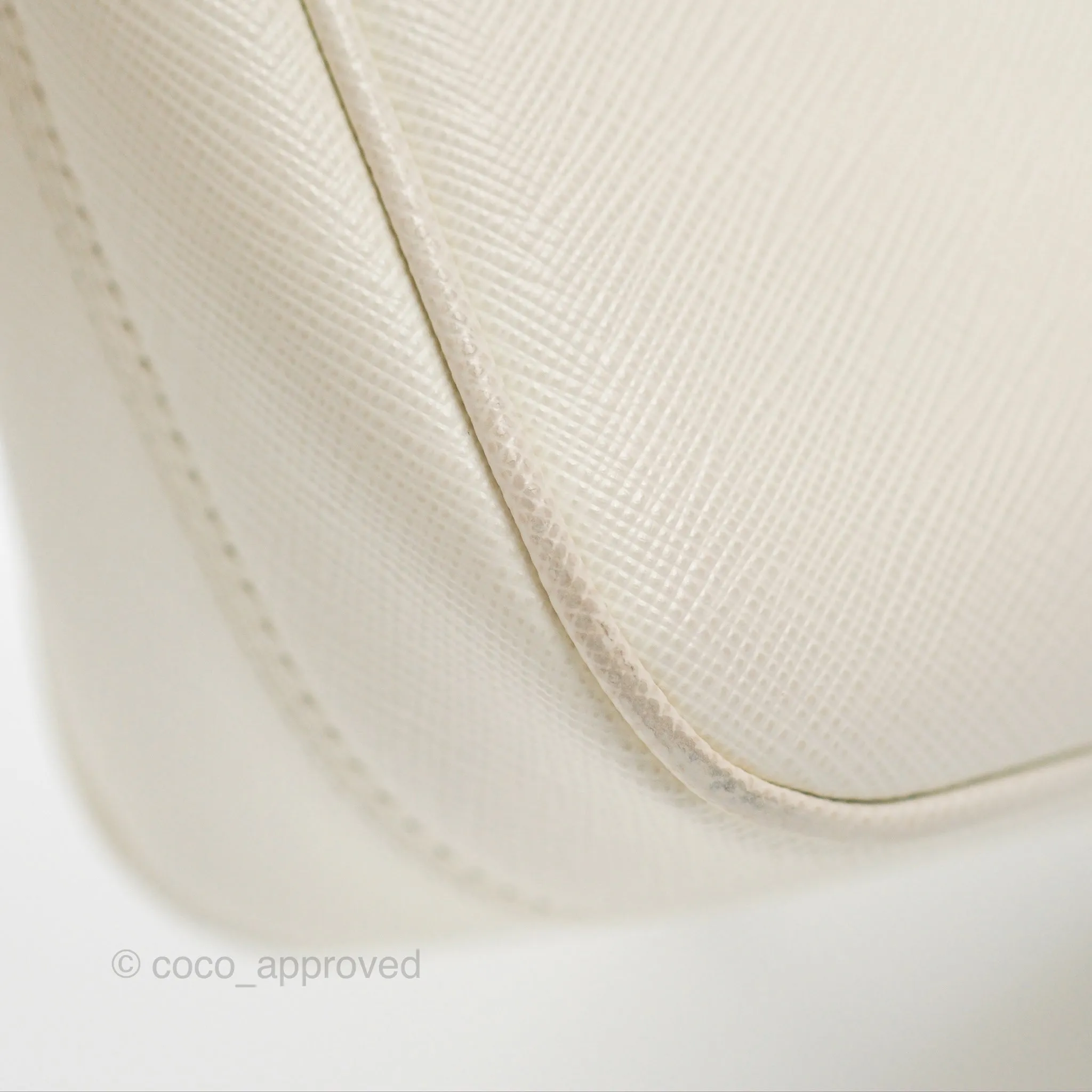 Prada Re-Edition 2005 Ivory White Saffiano Leather Bag Gold Hardware