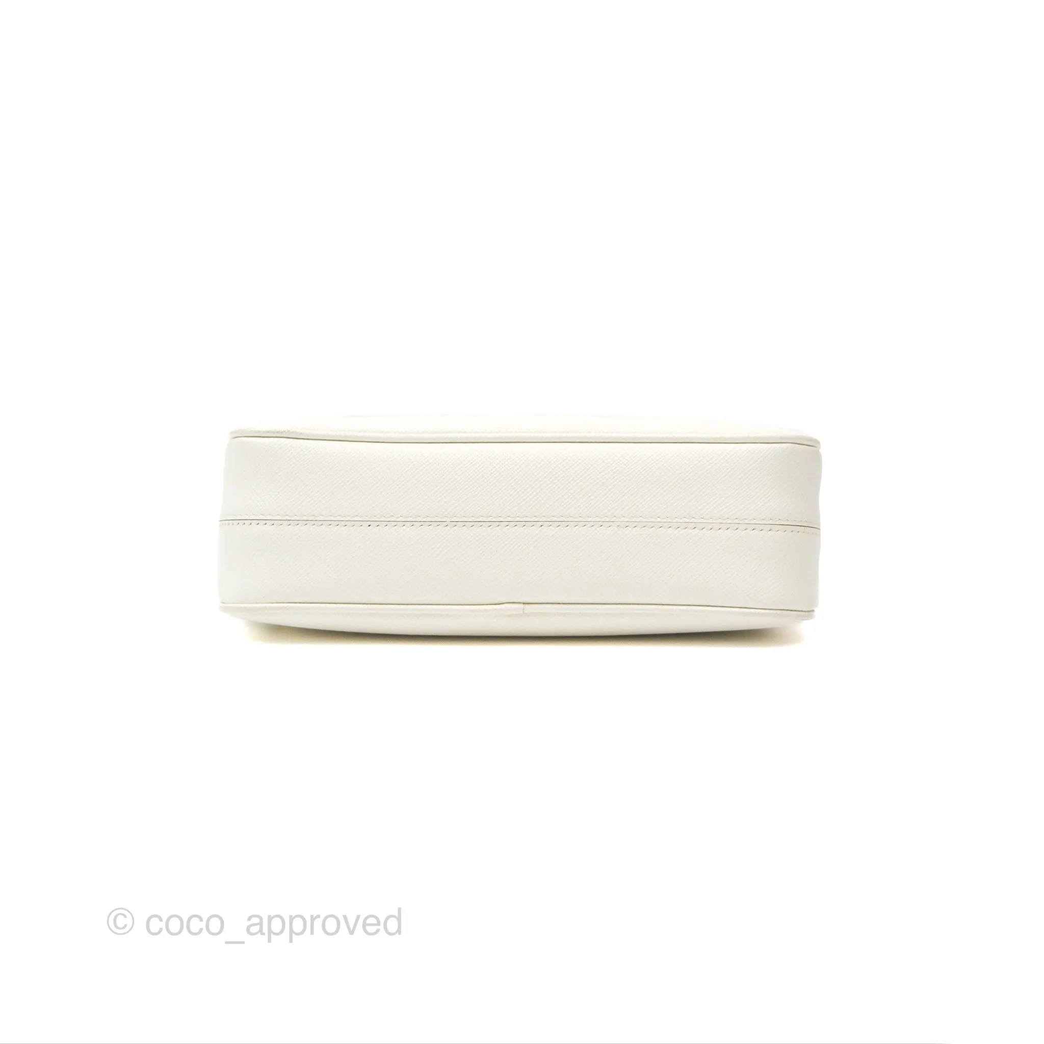 Prada Re-Edition 2005 Ivory White Saffiano Leather Bag Gold Hardware