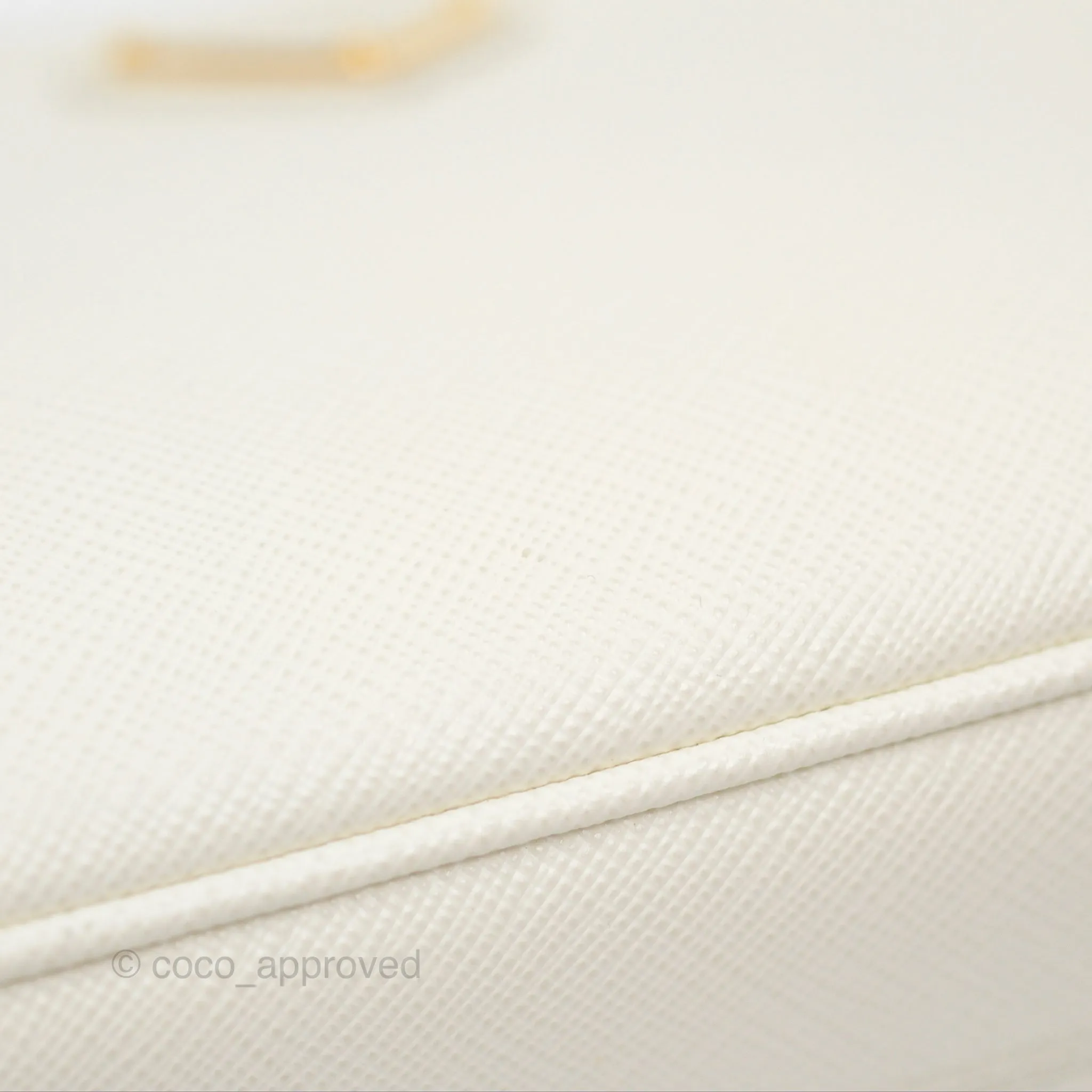 Prada Re-Edition 2005 Ivory White Saffiano Leather Bag Gold Hardware
