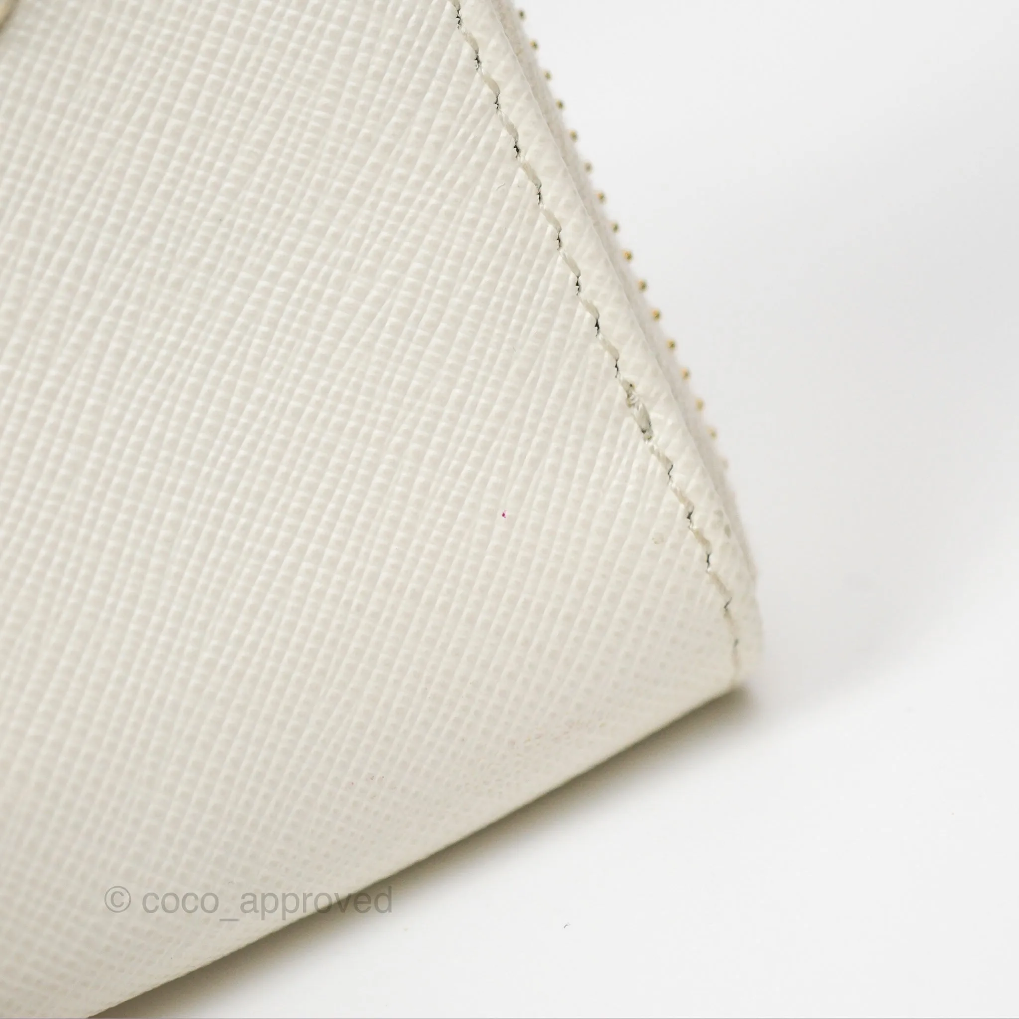 Prada Re-Edition 2005 Ivory White Saffiano Leather Bag Gold Hardware