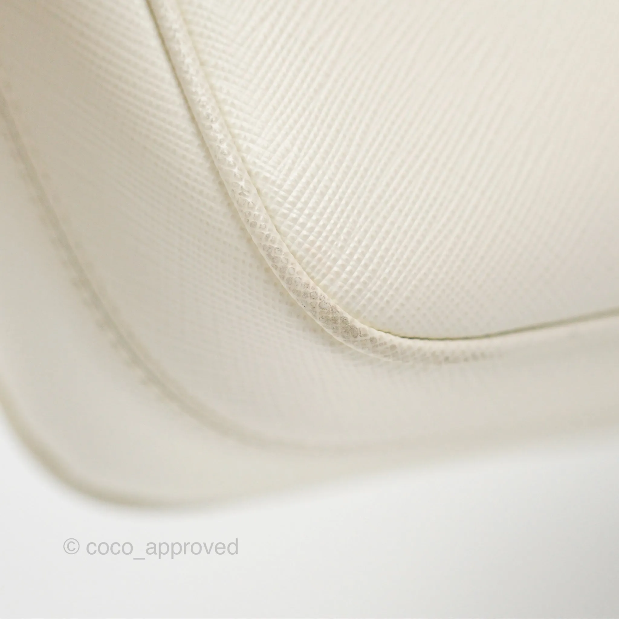 Prada Re-Edition 2005 Ivory White Saffiano Leather Bag Gold Hardware