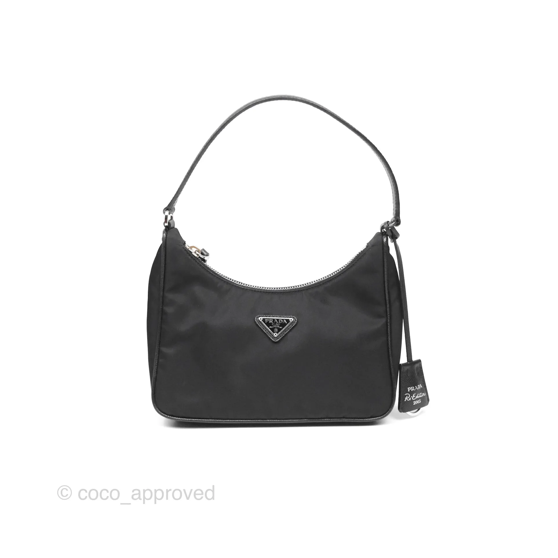 Prada Re-Edition 2005 Nylon Mini Bag Black Silver Hardware