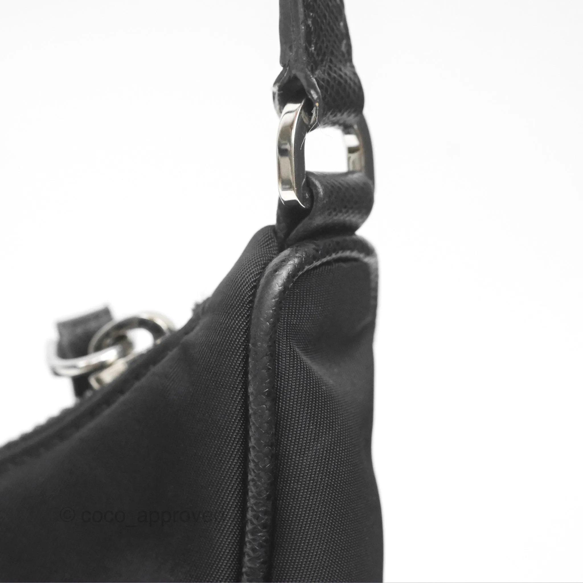 Prada Re-Edition 2005 Nylon Mini Bag Black Silver Hardware