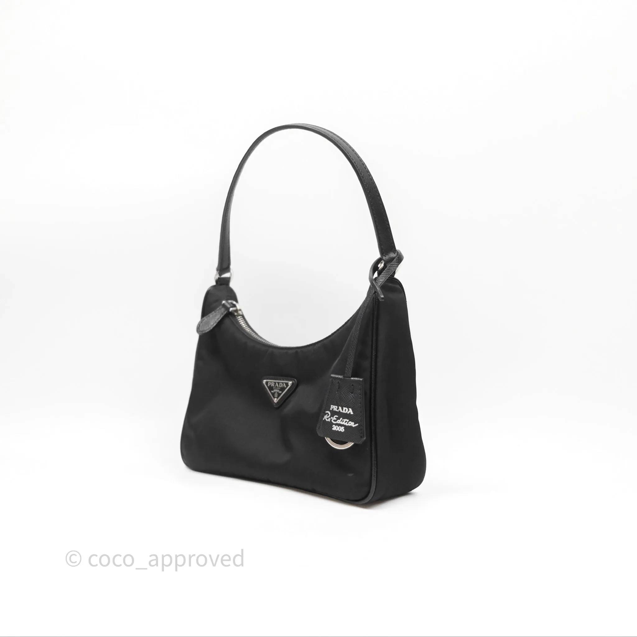 Prada Re-Edition 2005 Nylon Mini Bag Black Silver Hardware