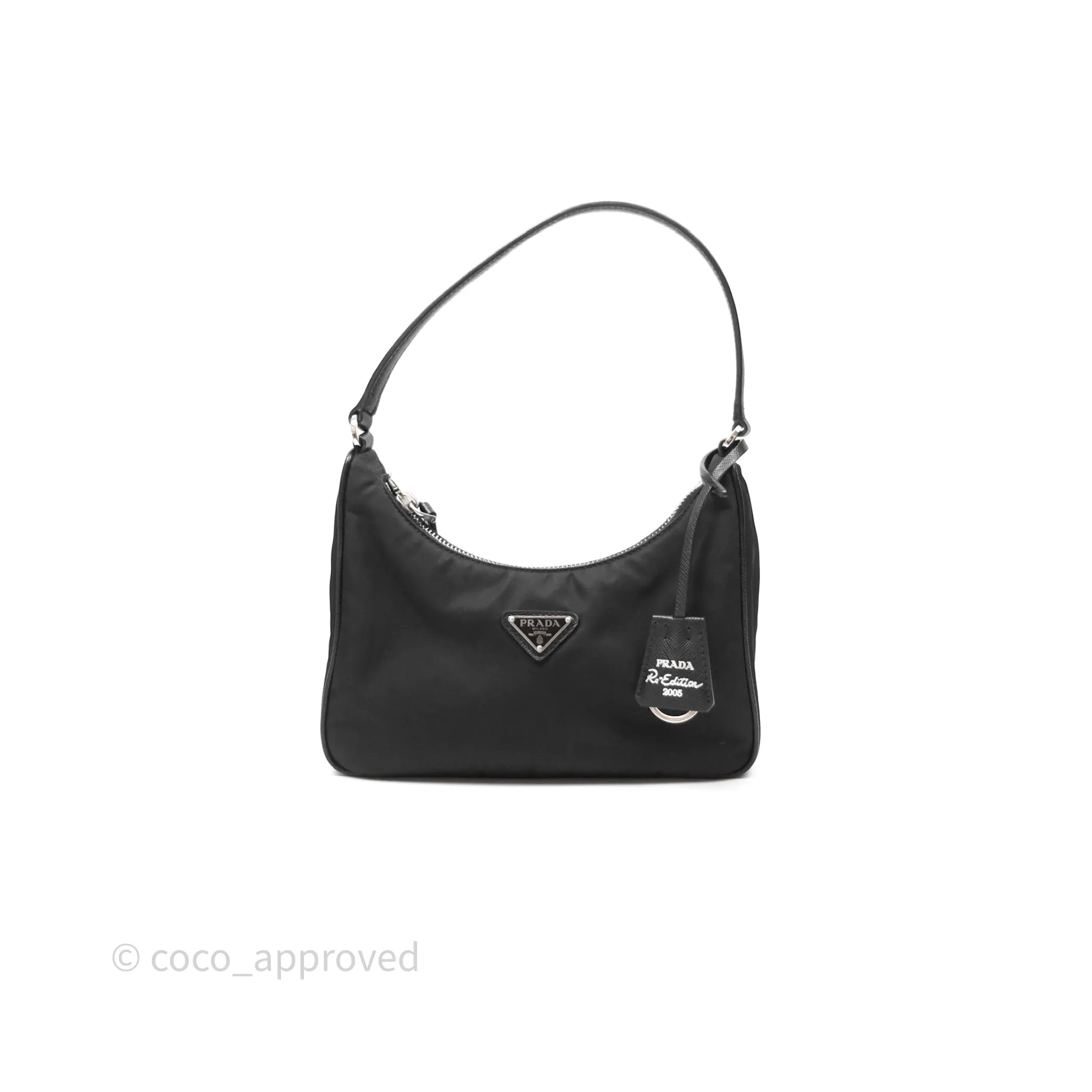 Prada Re-Edition 2005 Nylon Mini Bag Black Silver Hardware