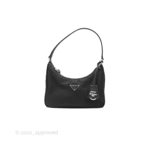 Prada Re-Edition 2005 Nylon Mini Bag Black Silver Hardware