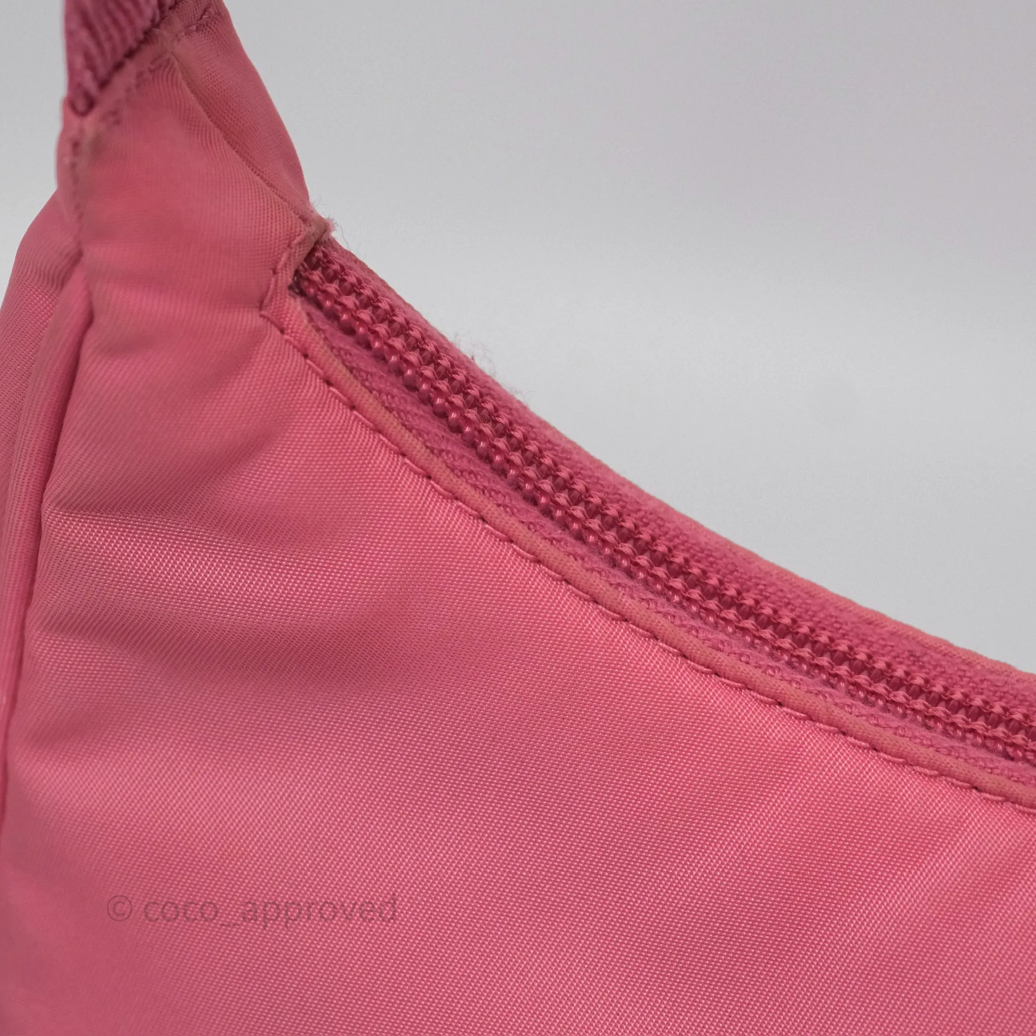 Prada Re-Edition 2005 Nylon Mini Bag Pink Silver Hardware